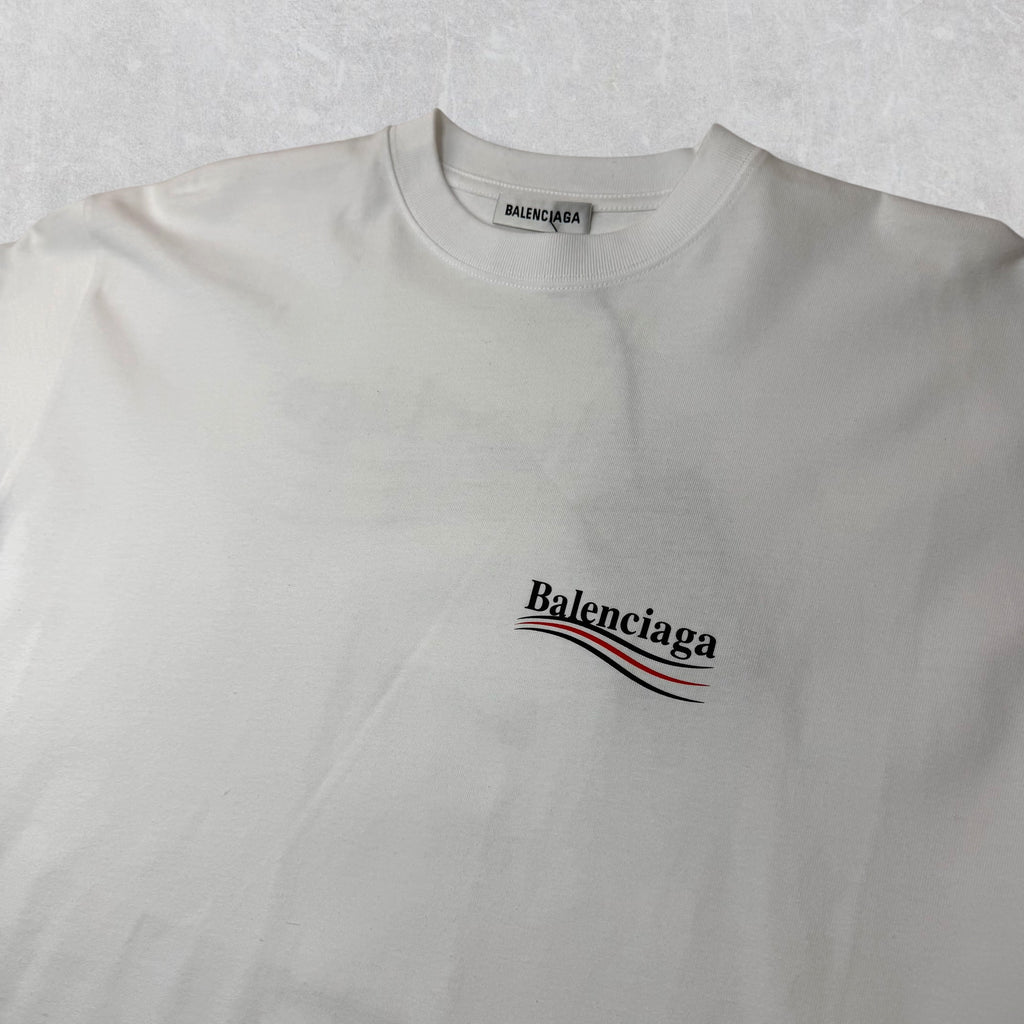 Balenciaga Campaign Logo Tee White S (L)
