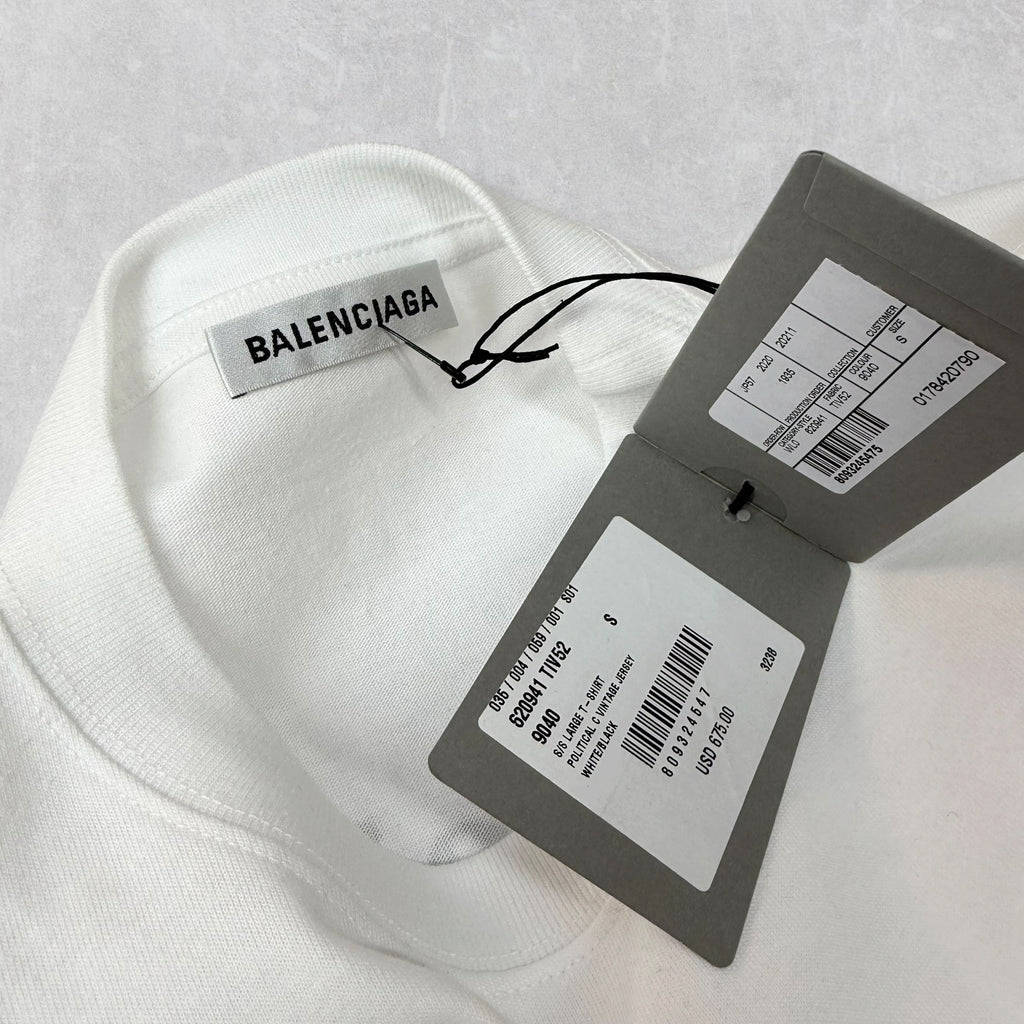 Balenciaga Campaign Logo Tee White S (L)