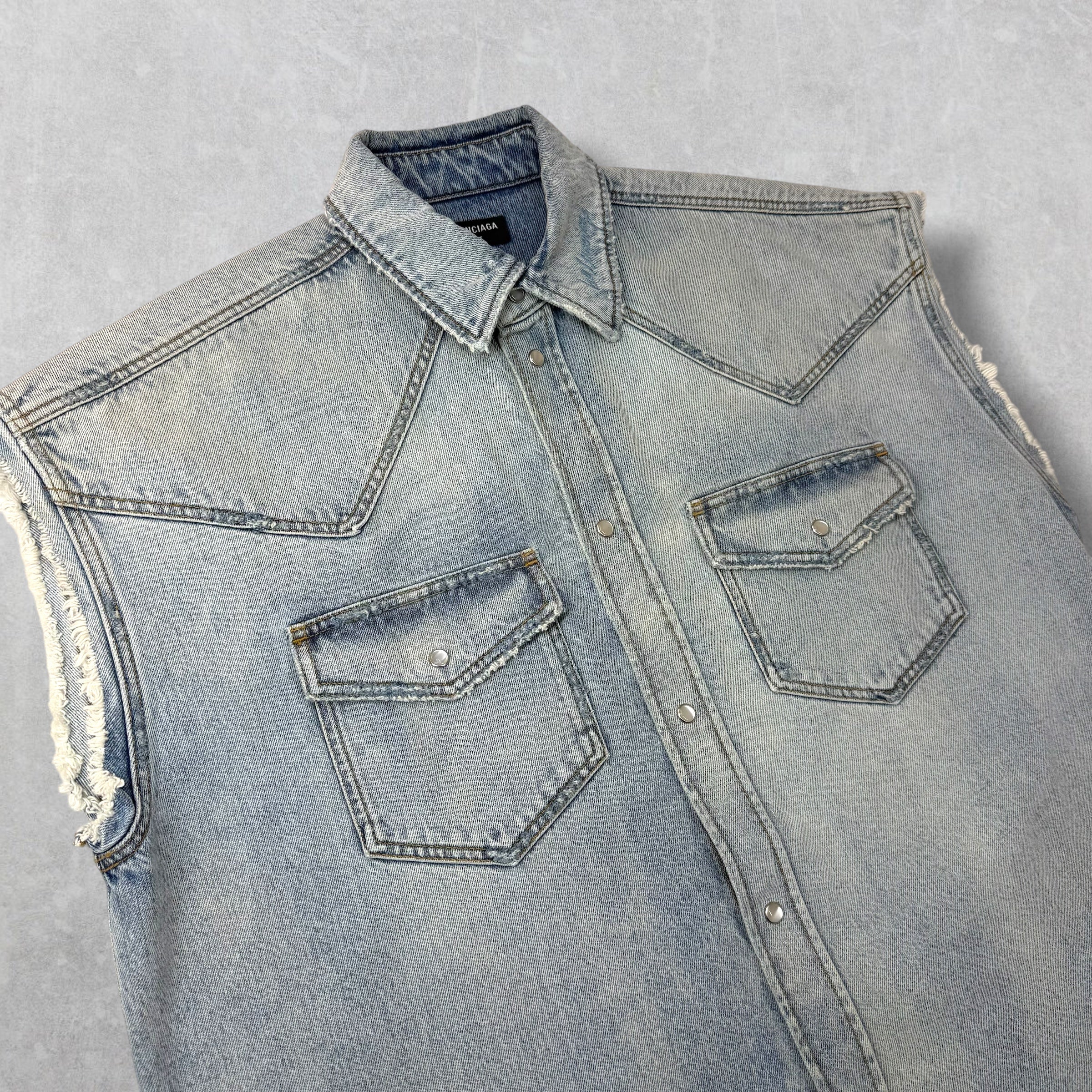 Balenciaga Oversized Denim Western Vest XS (XL)