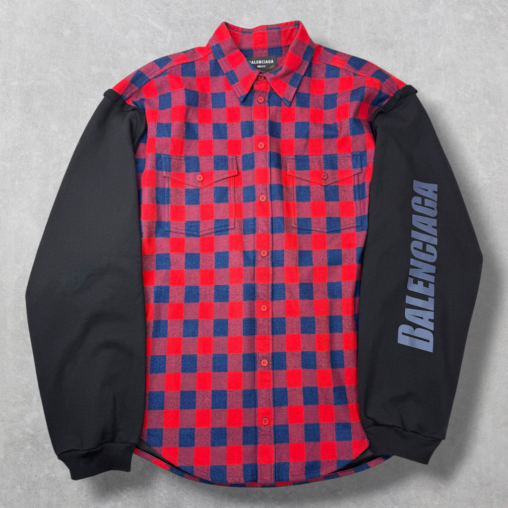 Balenciaga Layered Flannel Sweatshirt S (XL)
