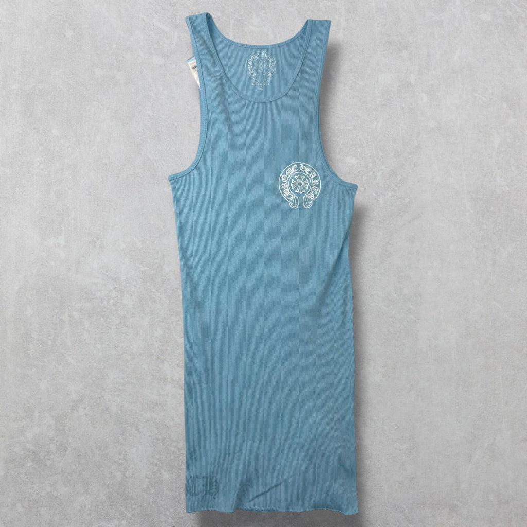 Chrome Hearts Horseshoe Baby Blue Ribbed Tank XL