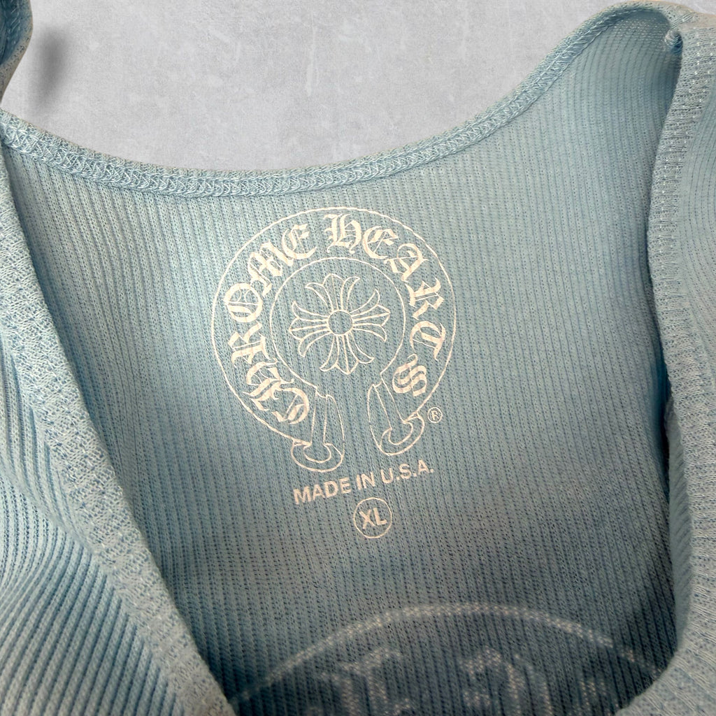 Chrome Hearts Horseshoe Baby Blue Ribbed Tank XL