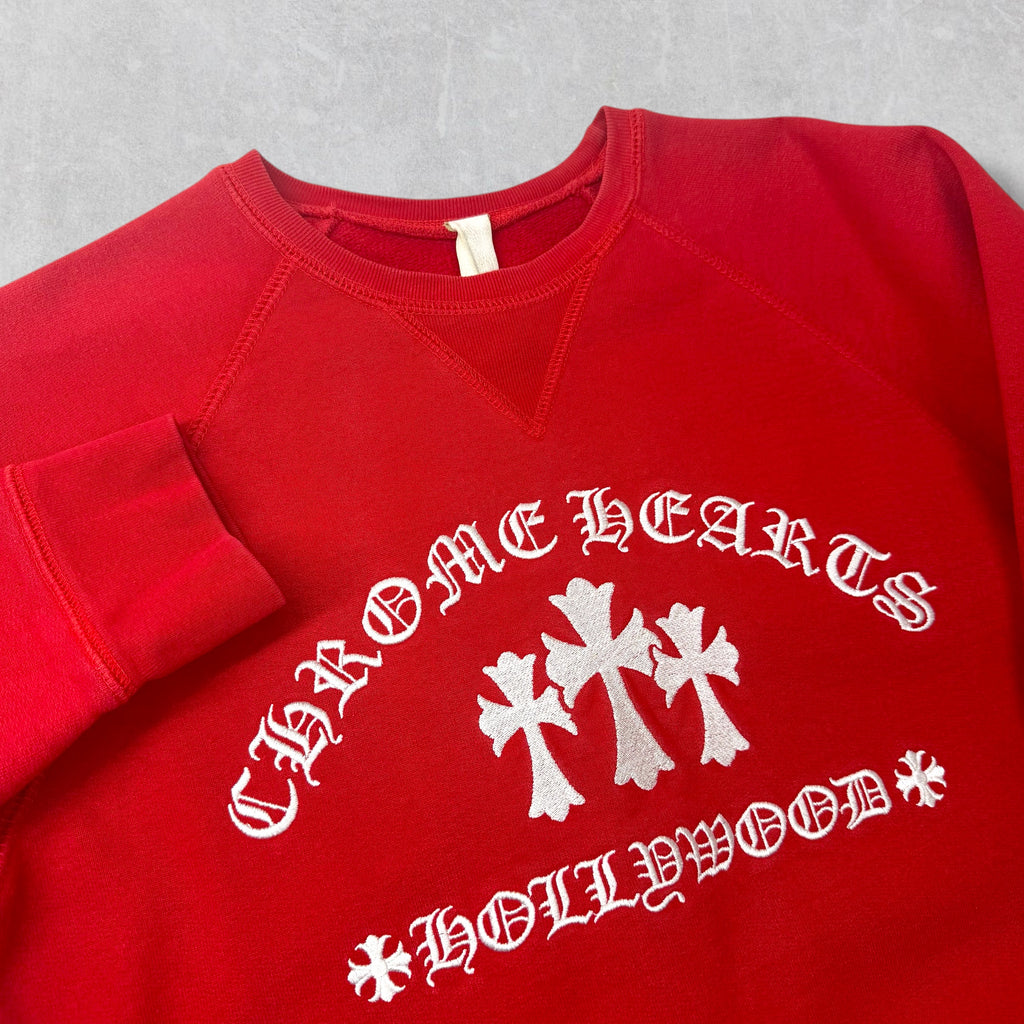 Chrome Hearts King Taco Triple Cross Red Crewneck M