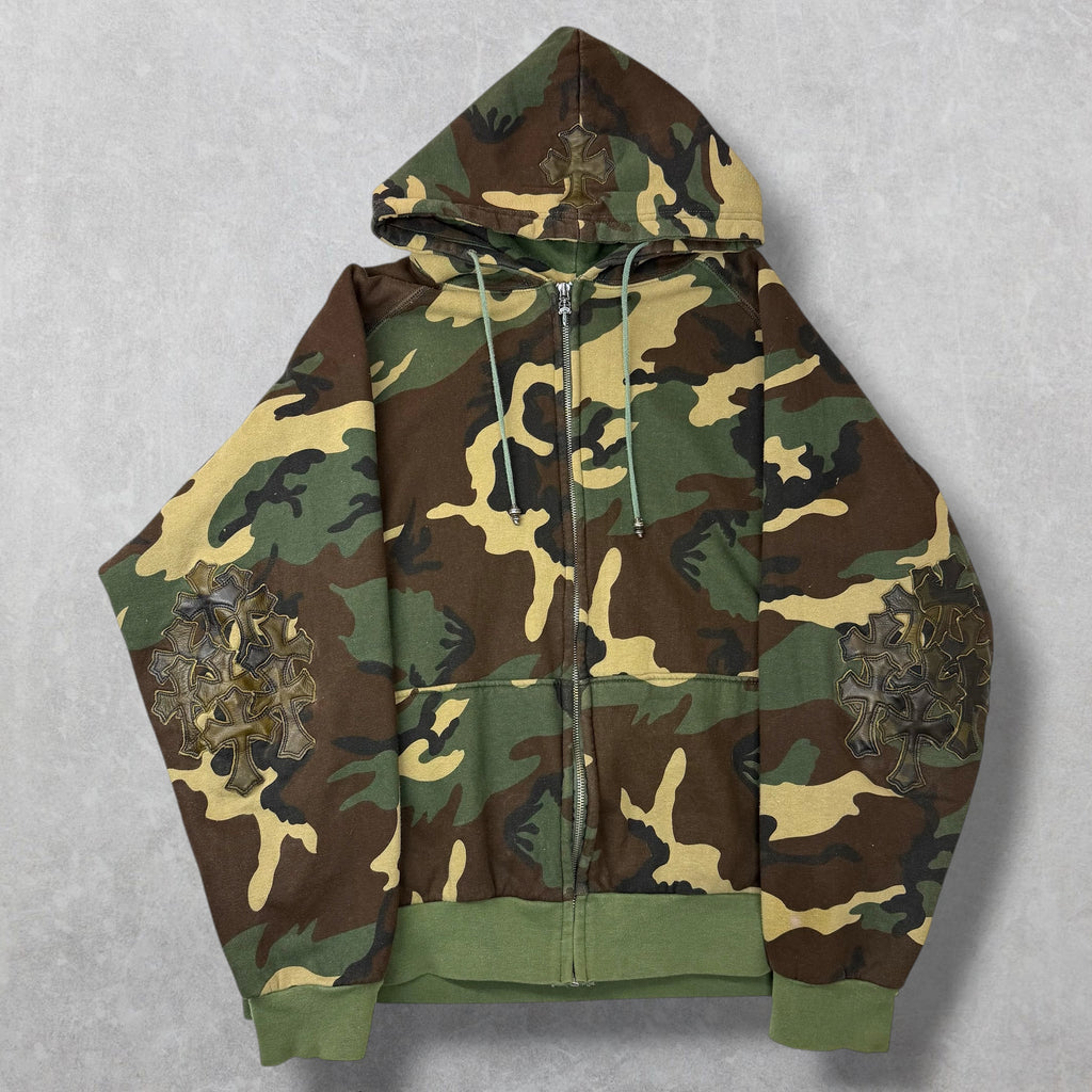 Vintage Chrome Hearts Camo Cross Thermal ZipUp XL