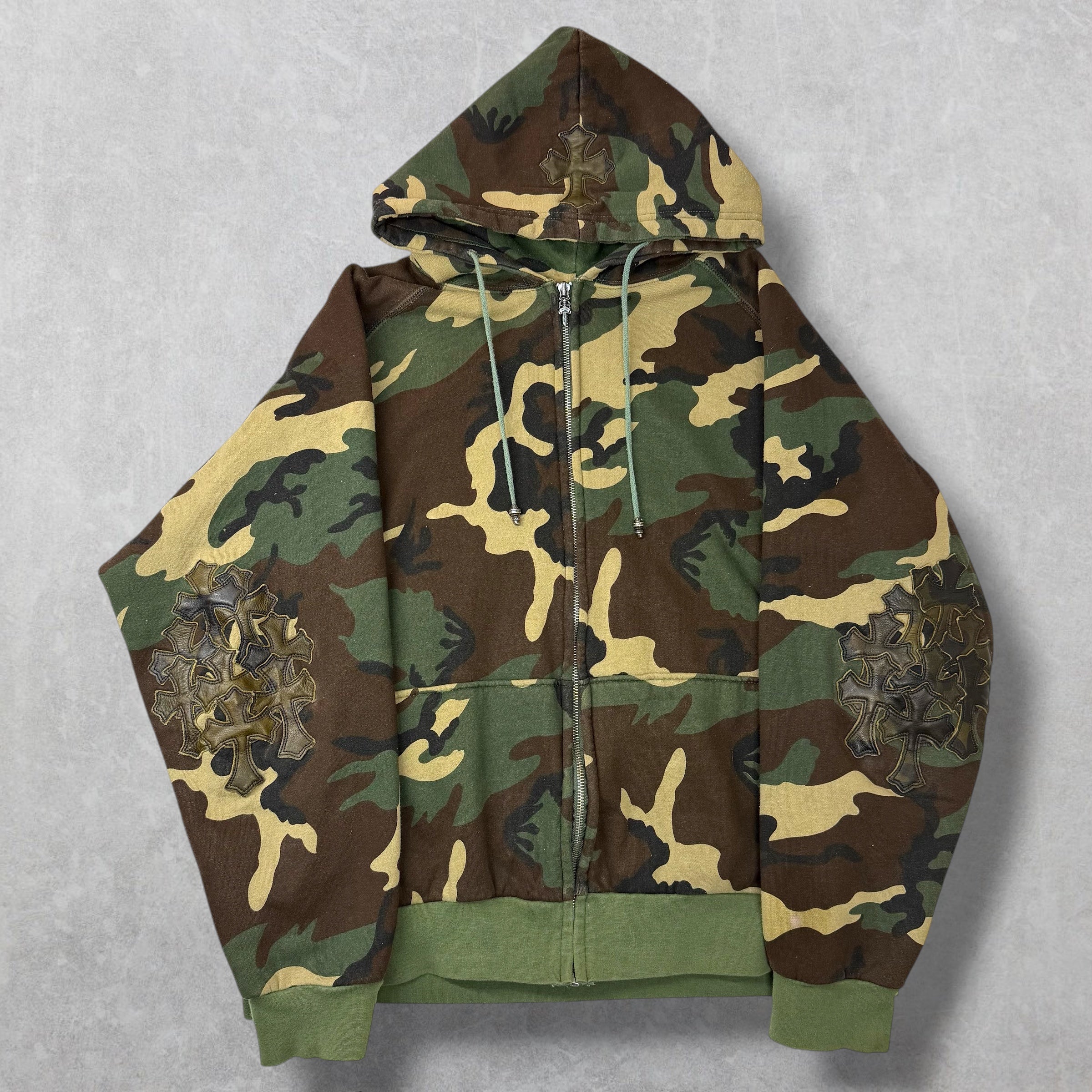 Vintage Chrome Hearts Camo Cross Thermal ZipUp XL