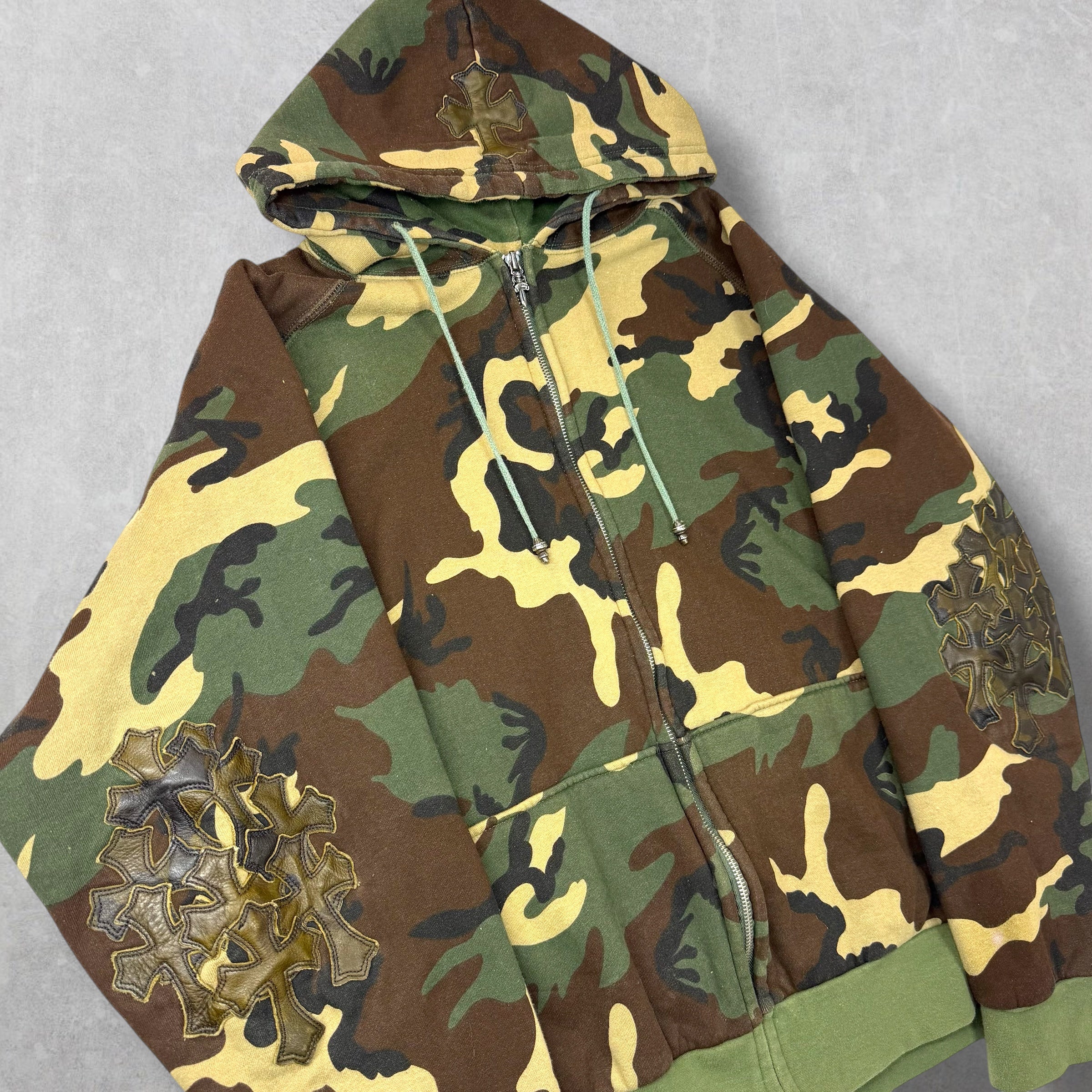 Vintage Chrome Hearts Camo Cross Thermal ZipUp XL