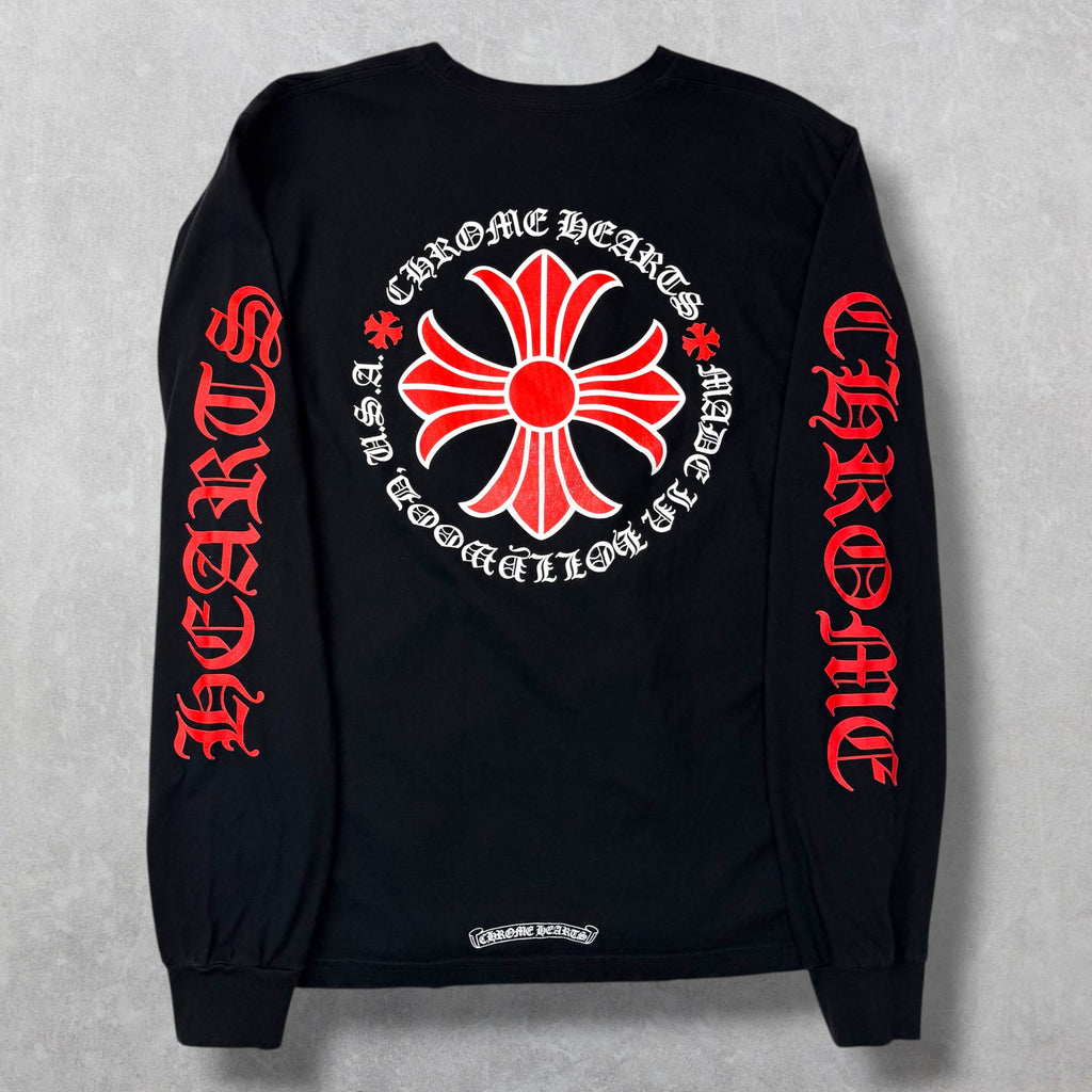 Chrome Hearts "Made in Hollywood" Red Plus Cross L/S L