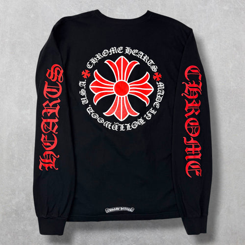 Chrome Hearts "Made in Hollywood" Red Plus Cross L/S L