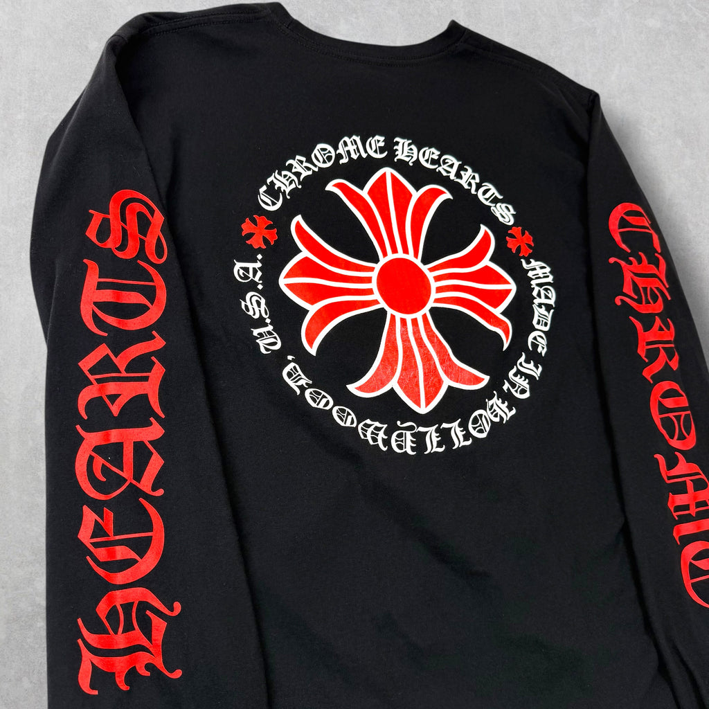 Chrome Hearts "Made in Hollywood" Red Plus Cross L/S L