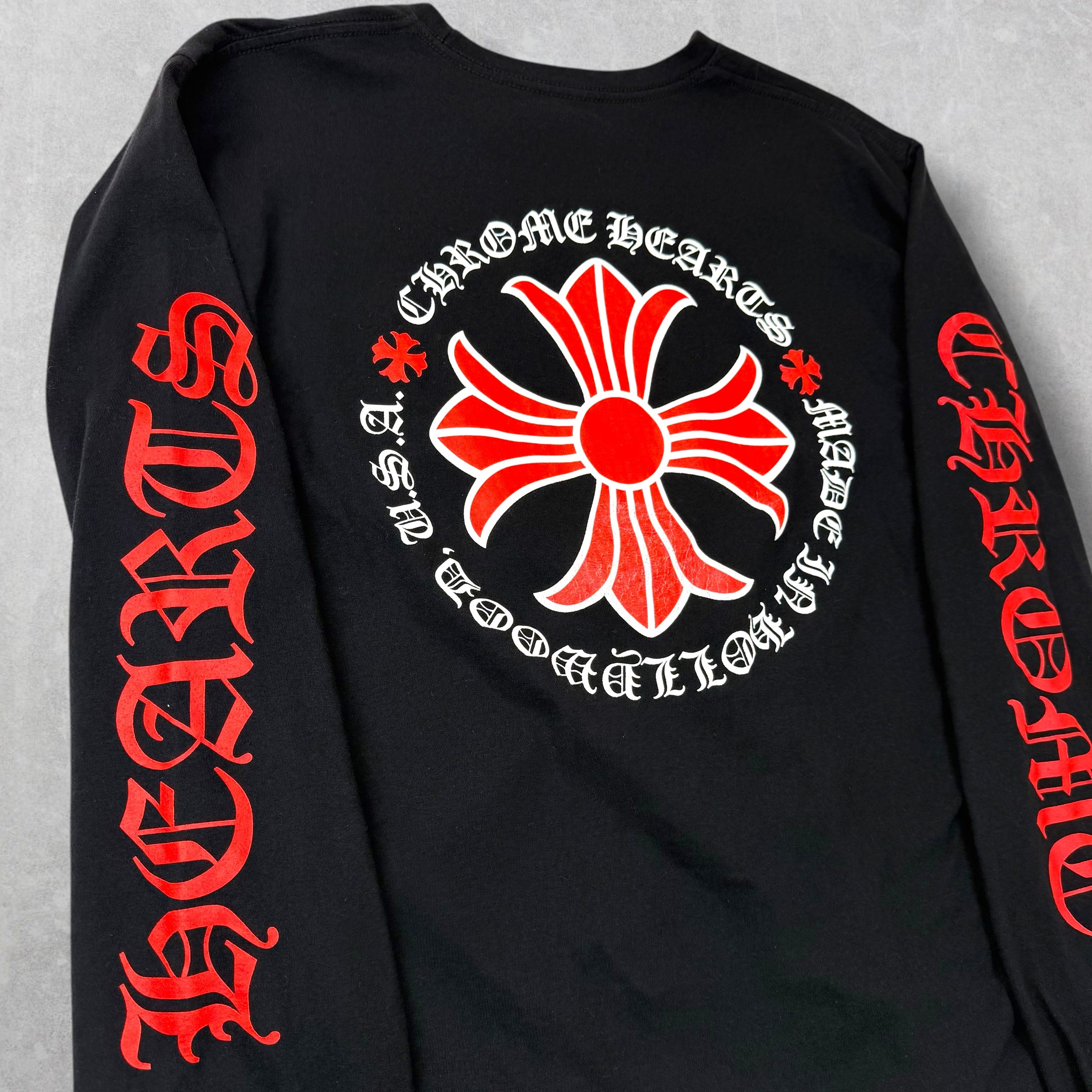 Chrome Hearts "Made in Hollywood" Red Plus Cross L/S L