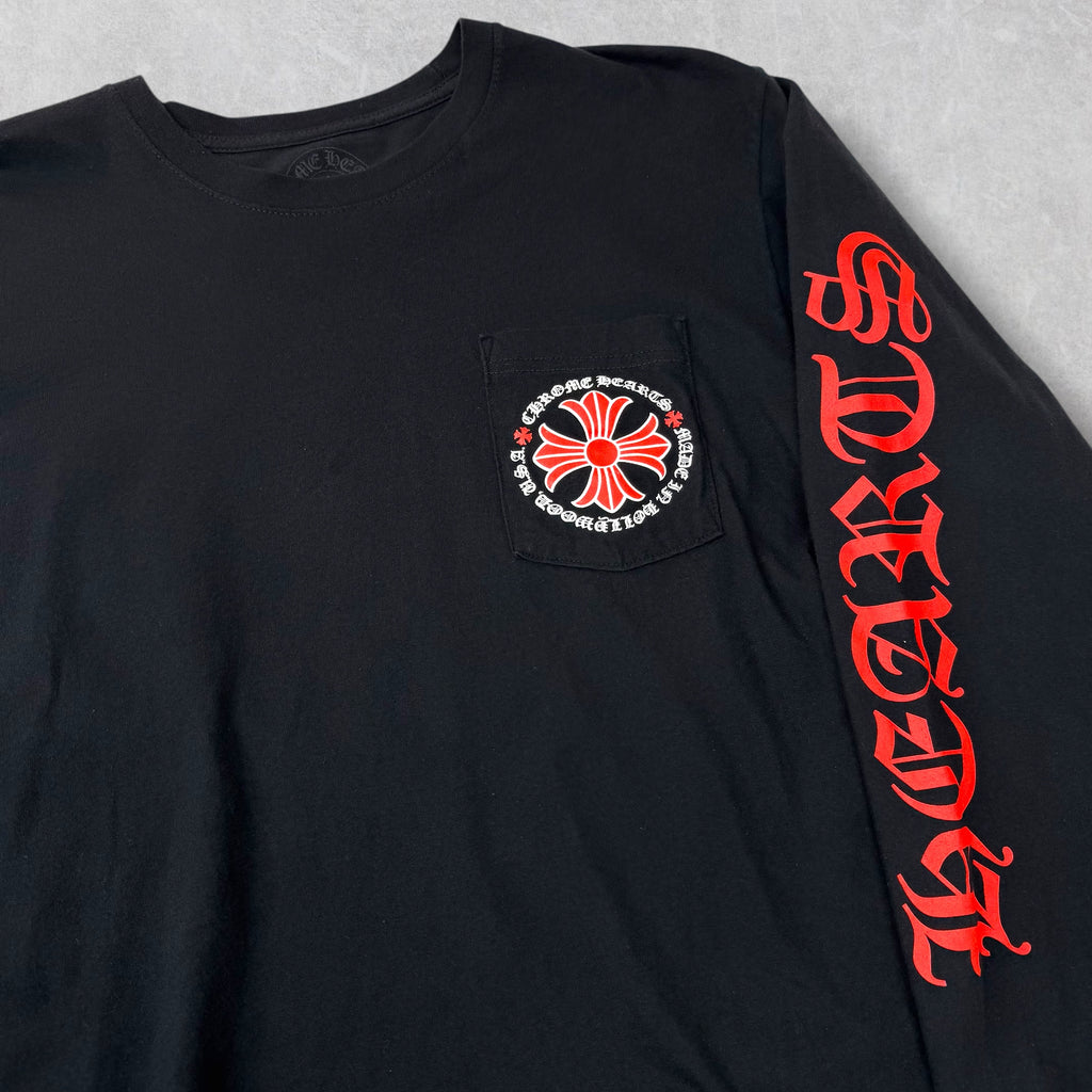 Chrome Hearts "Made in Hollywood" Red Plus Cross L/S L