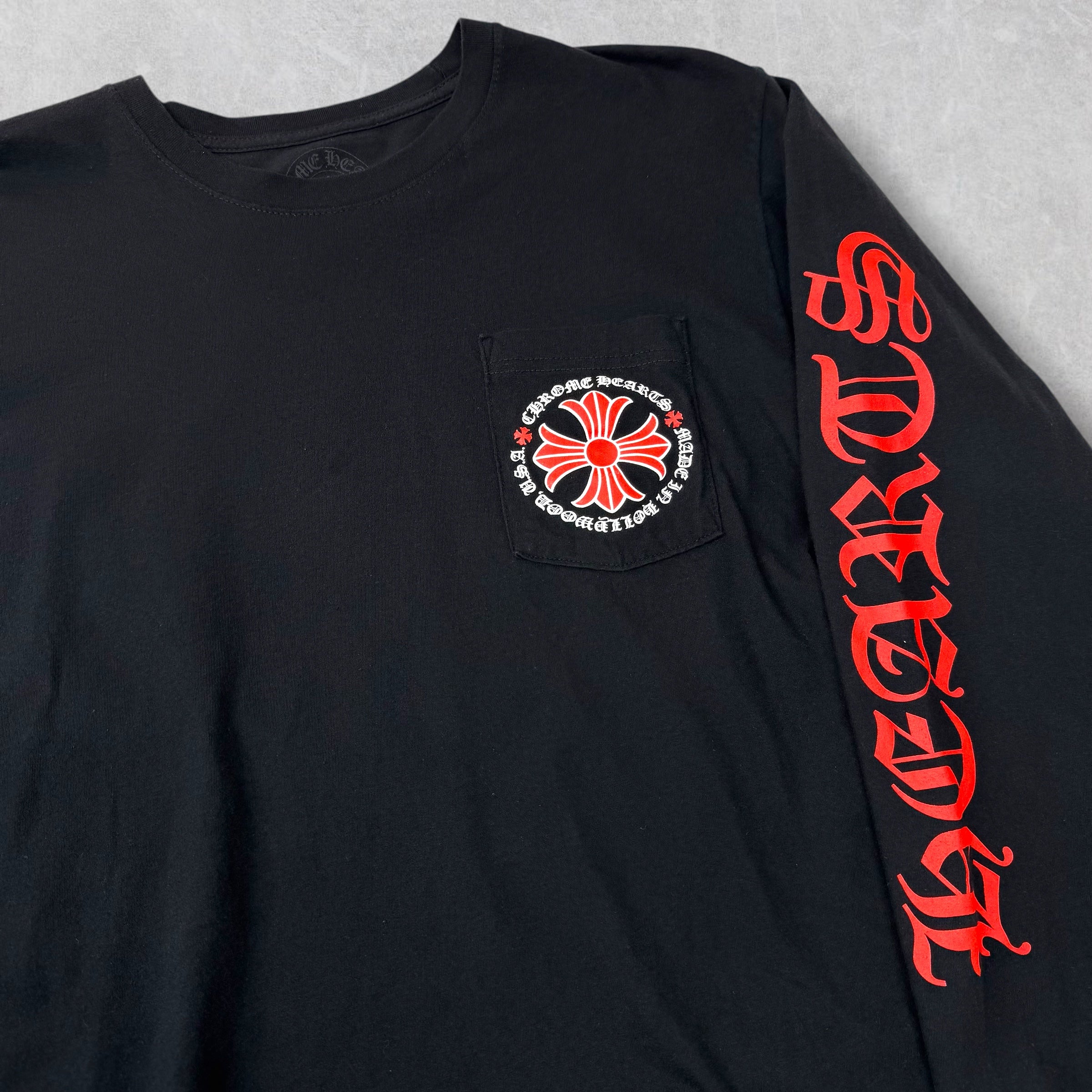 Chrome Hearts "Made in Hollywood" Red Plus Cross L/S L