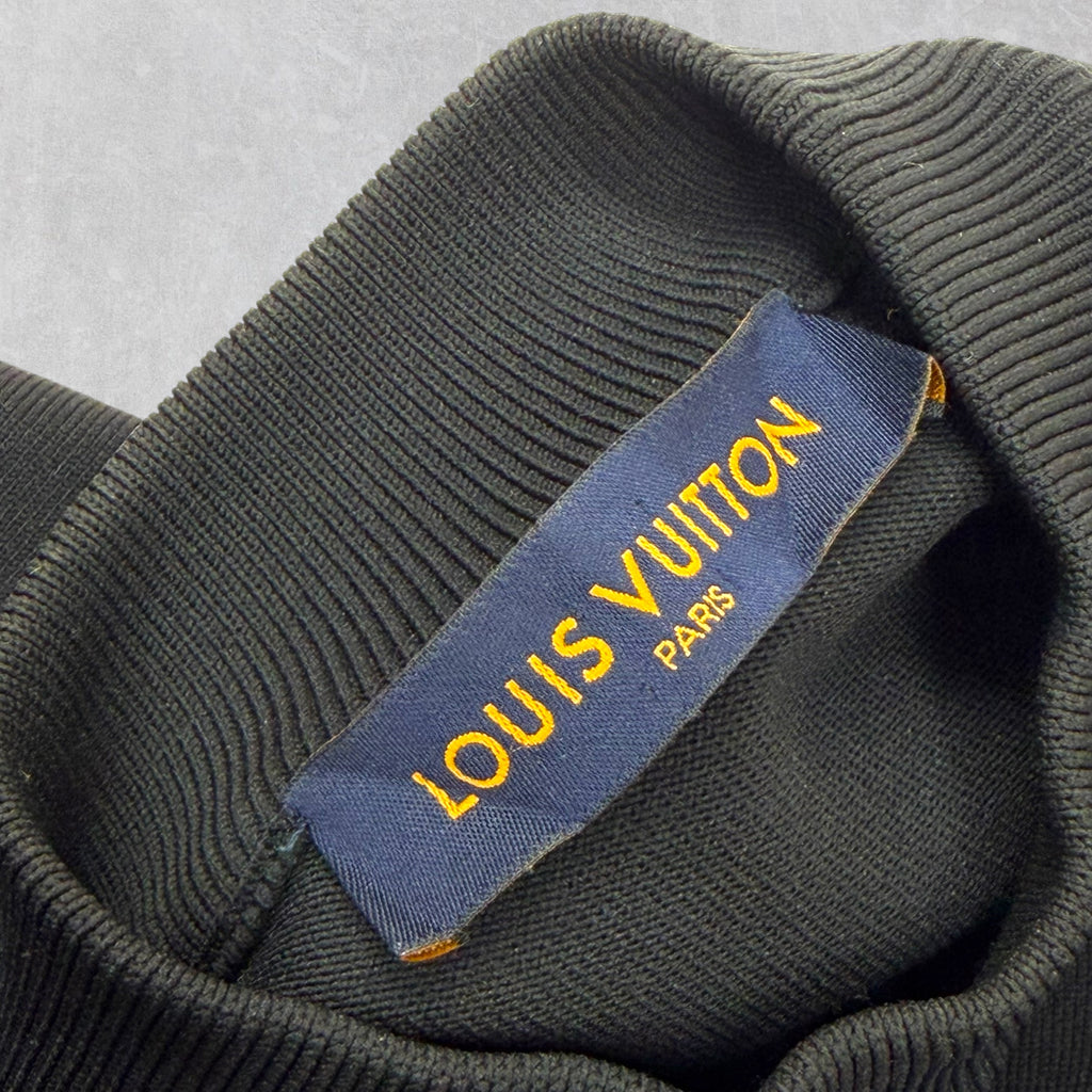 Louis Vuitton Printed Intarsia Globe Mock Neck XS