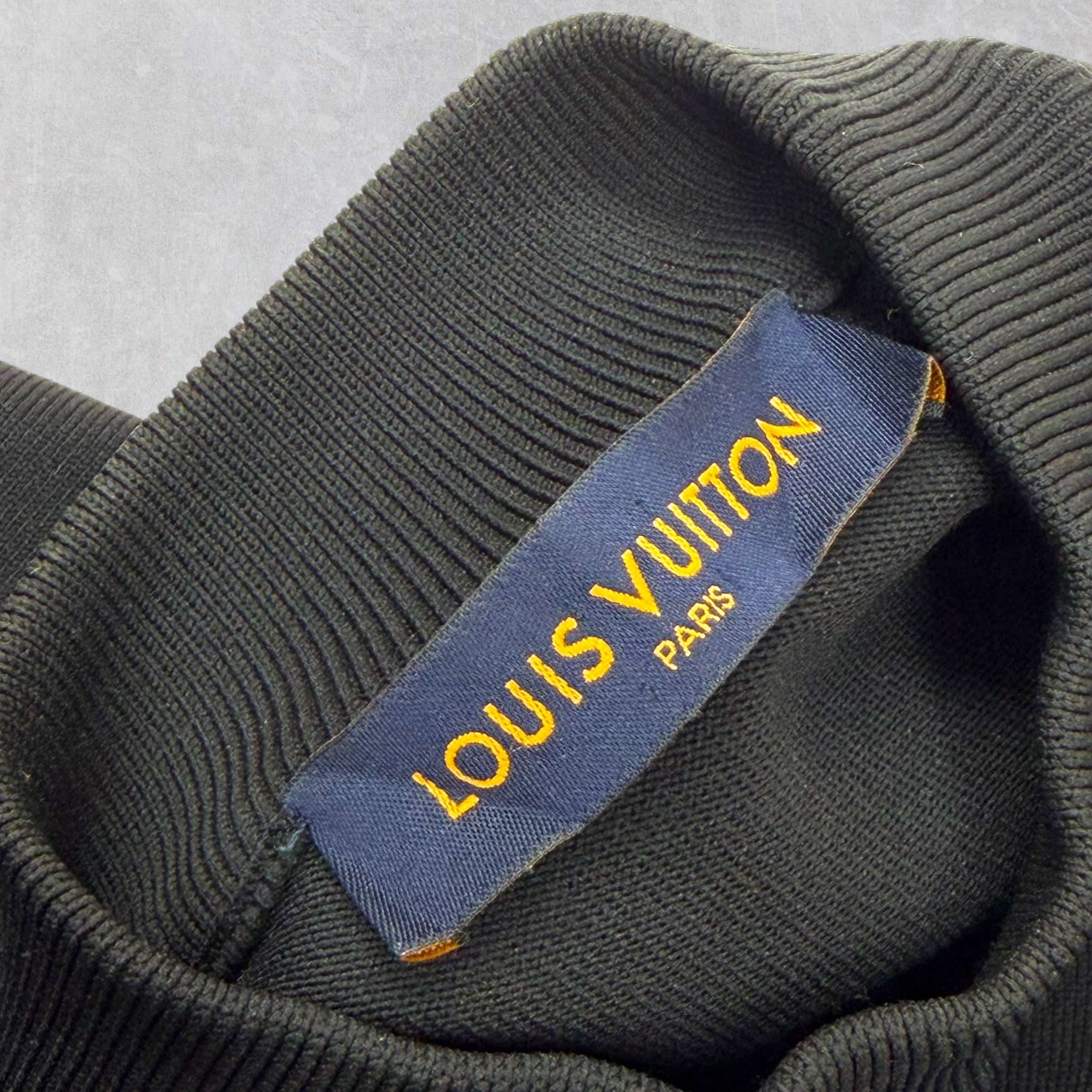 Louis Vuitton Printed Intarsia Globe Mock Neck XS