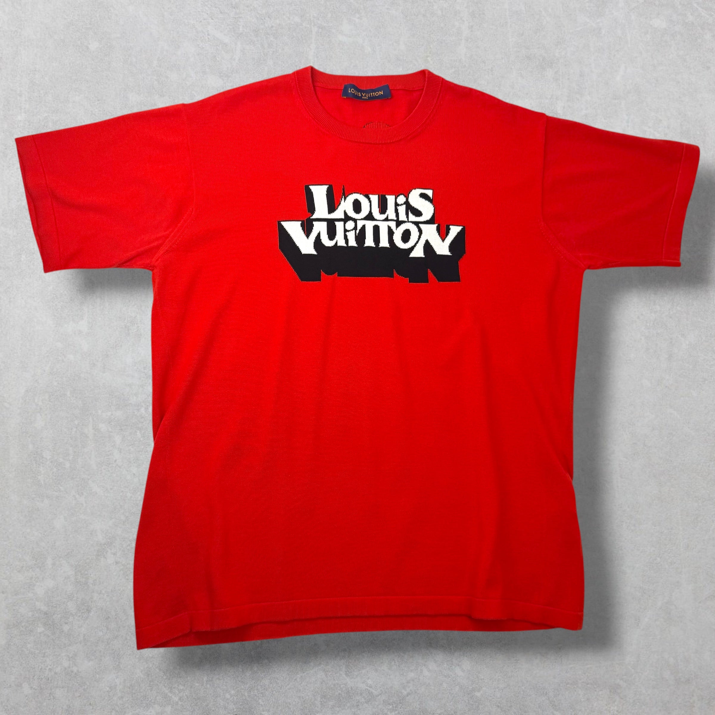 Louis Vuitton Intarsia Graphic Tee Red XXL