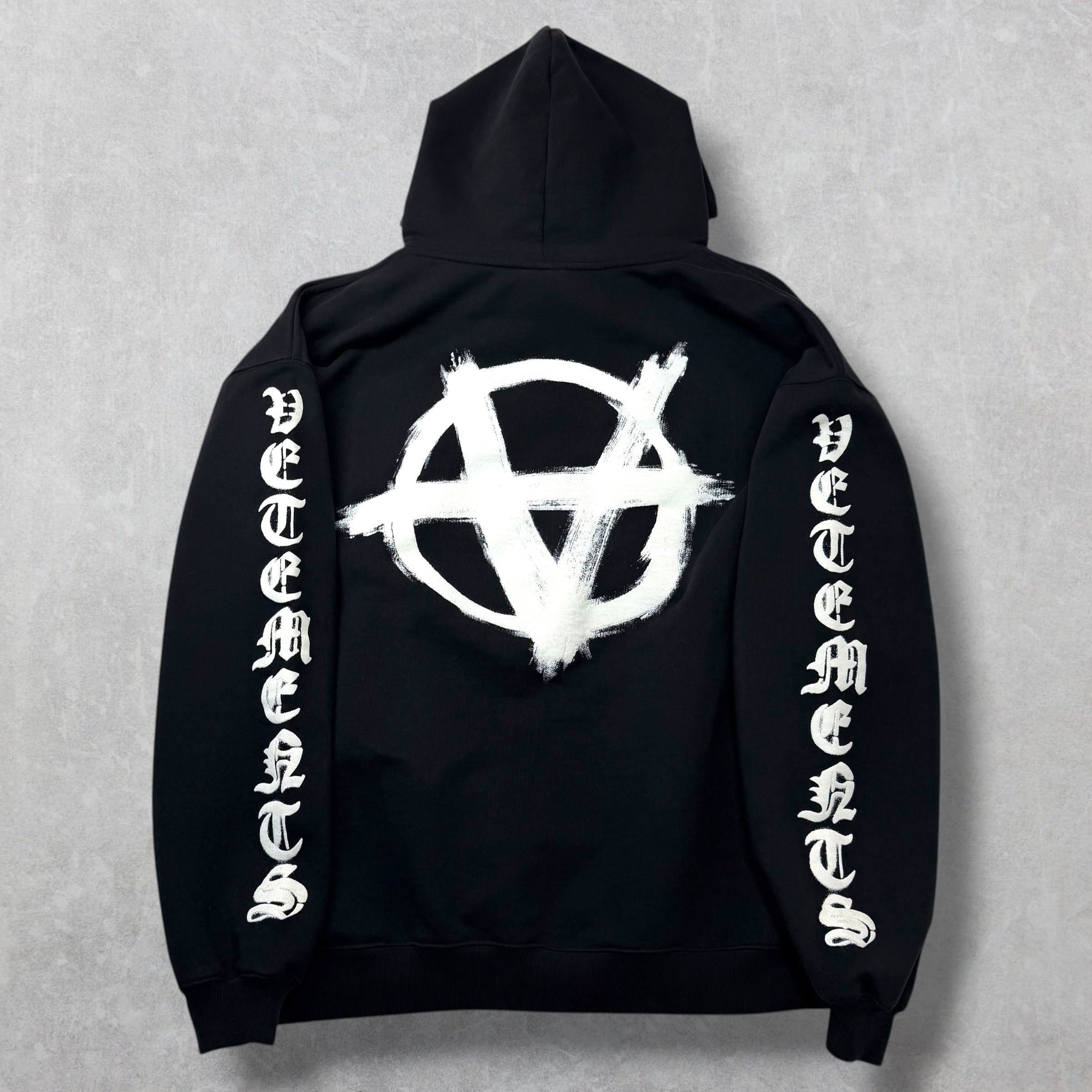 Vetements Double Anarchy Hoodie Black XS (XL)