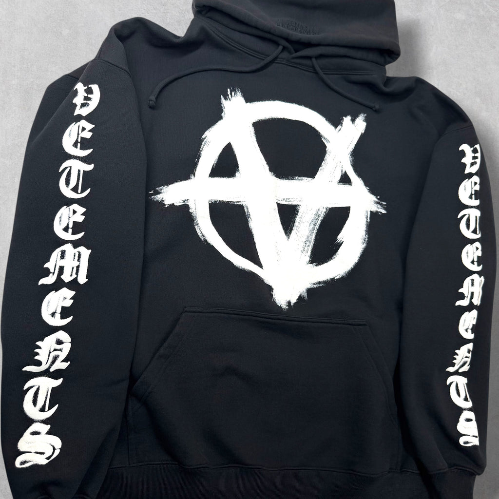 Vetements Double Anarchy Hoodie Black XS (XL)