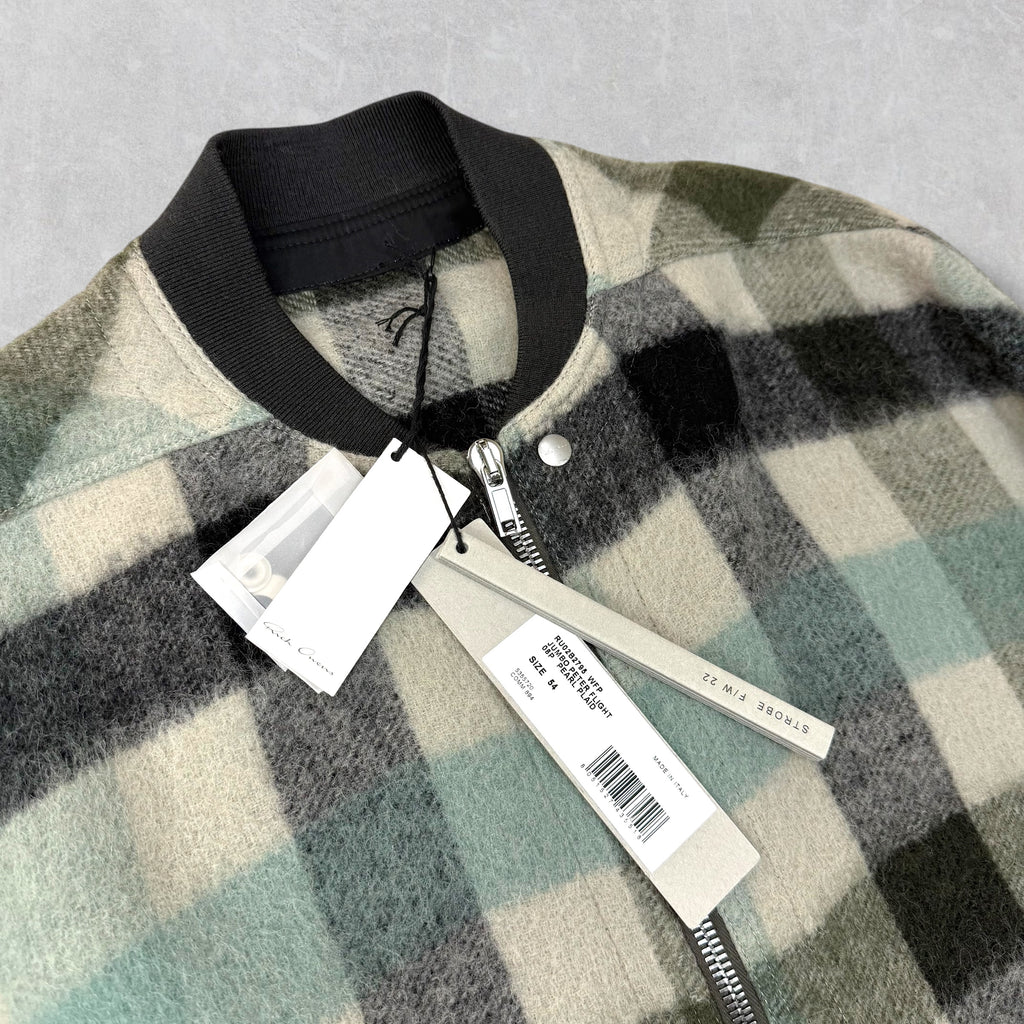 Rick Owens Jumbo Peter Flight Pearl Plaid Jacket 44 (XL)