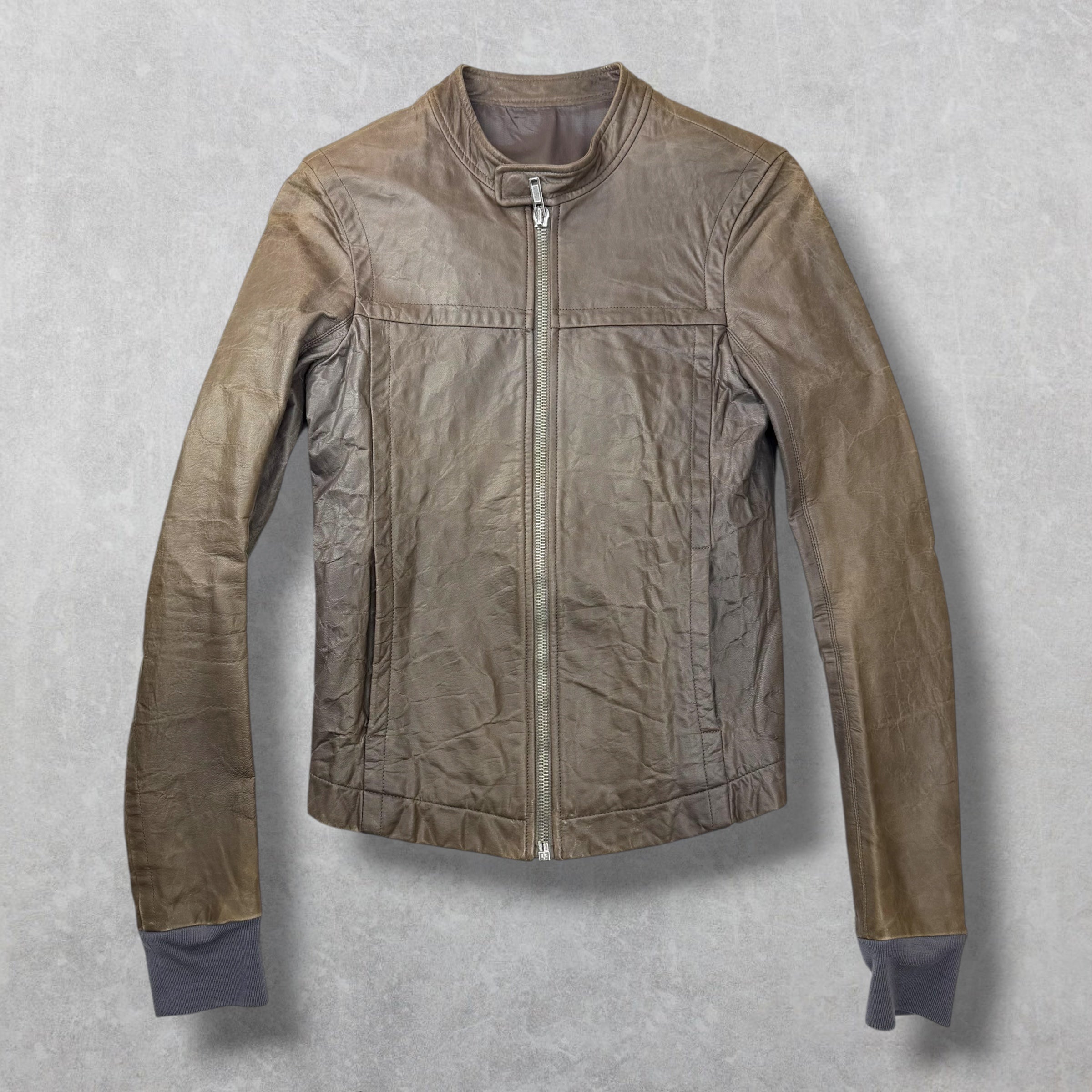 Rick Owens Grained Lamb Leather Racing Jacket XS