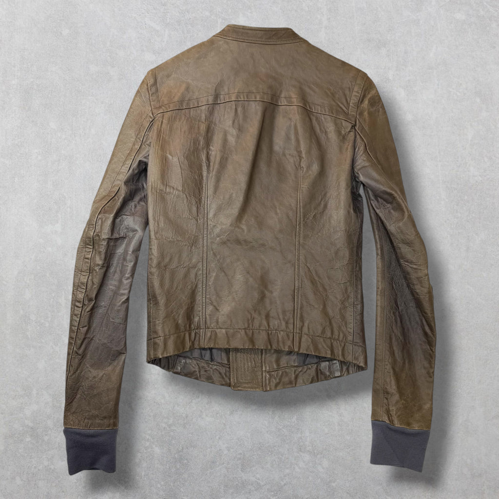 Rick Owens Grained Lamb Leather Racing Jacket XS