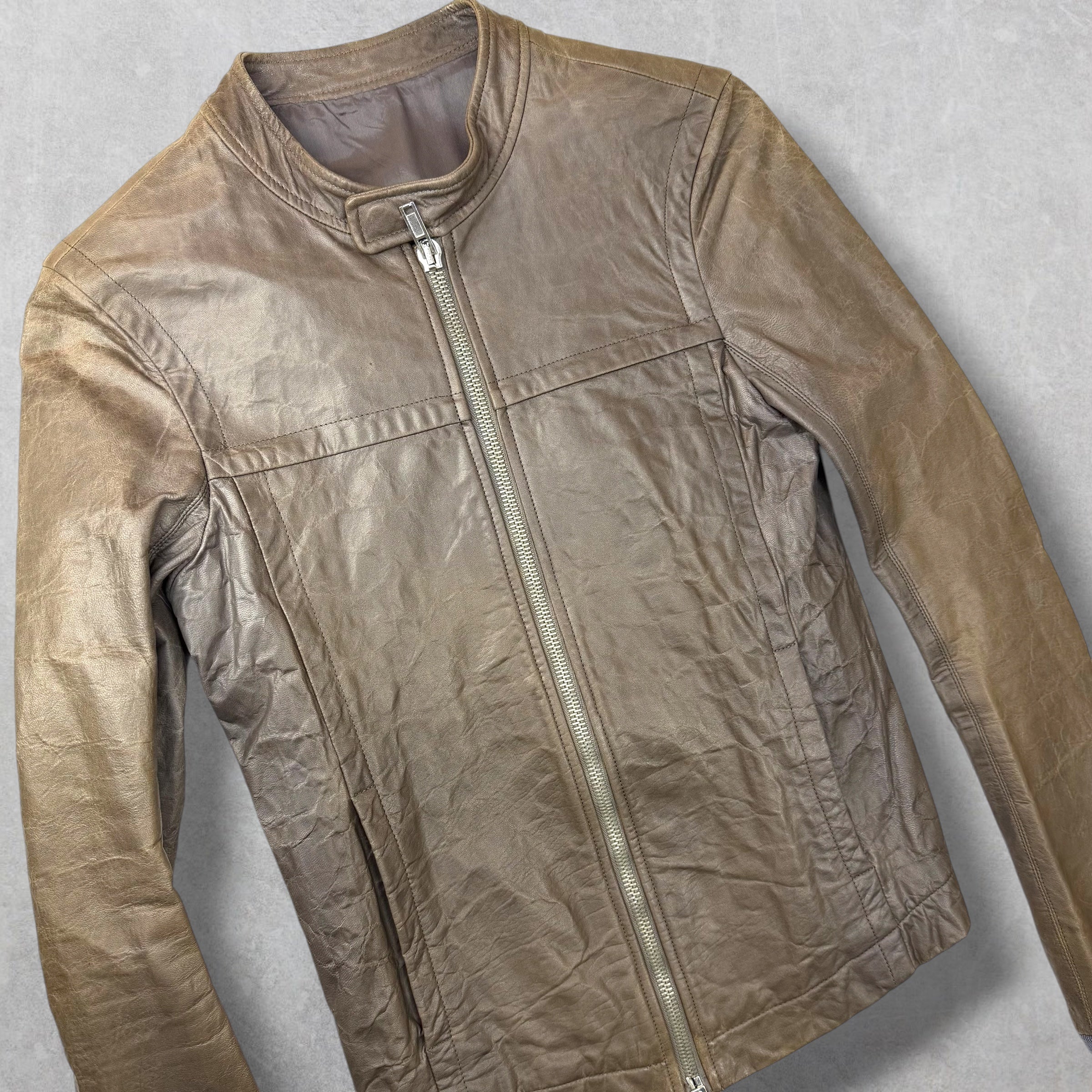 Rick Owens Grained Lamb Leather Racing Jacket XS