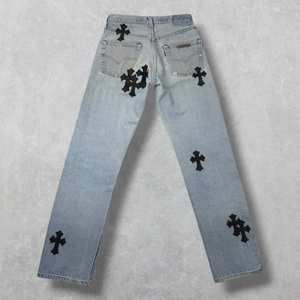 Chrome Hearts Cross Patch Levi's Light Wash Jeans 27