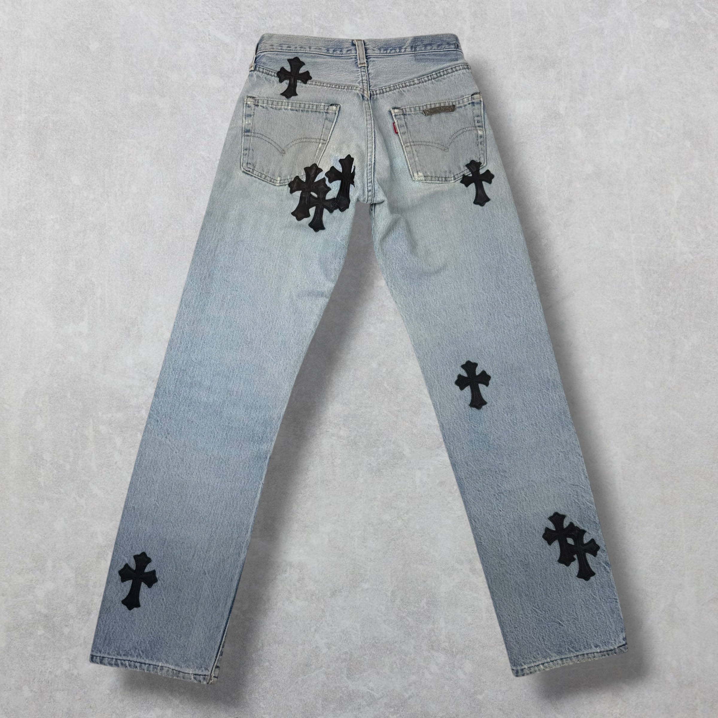 Chrome Hearts Cross Patch Levi's Light Wash Jeans 27