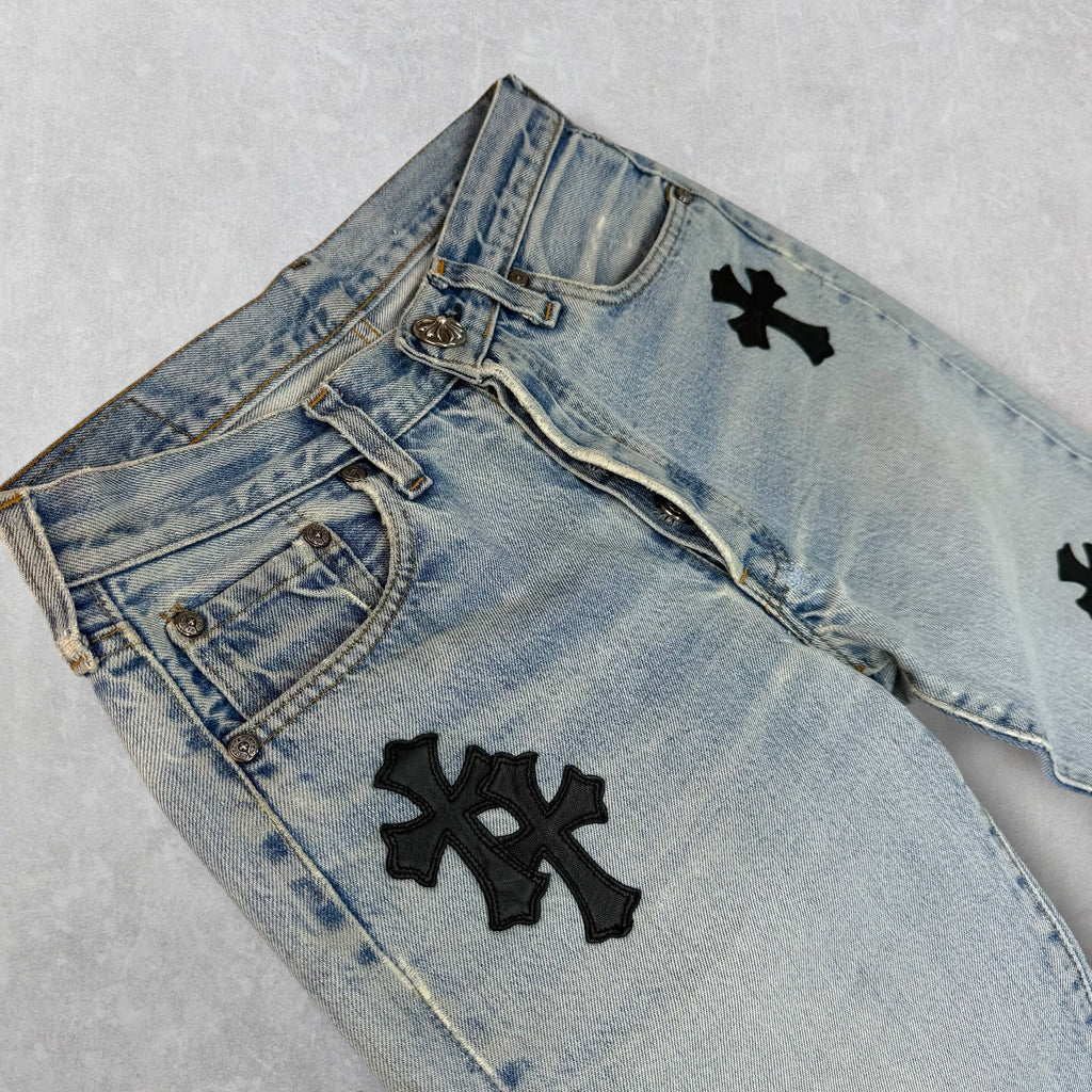 Chrome Hearts Cross Patch Levi's Light Wash Jeans 27