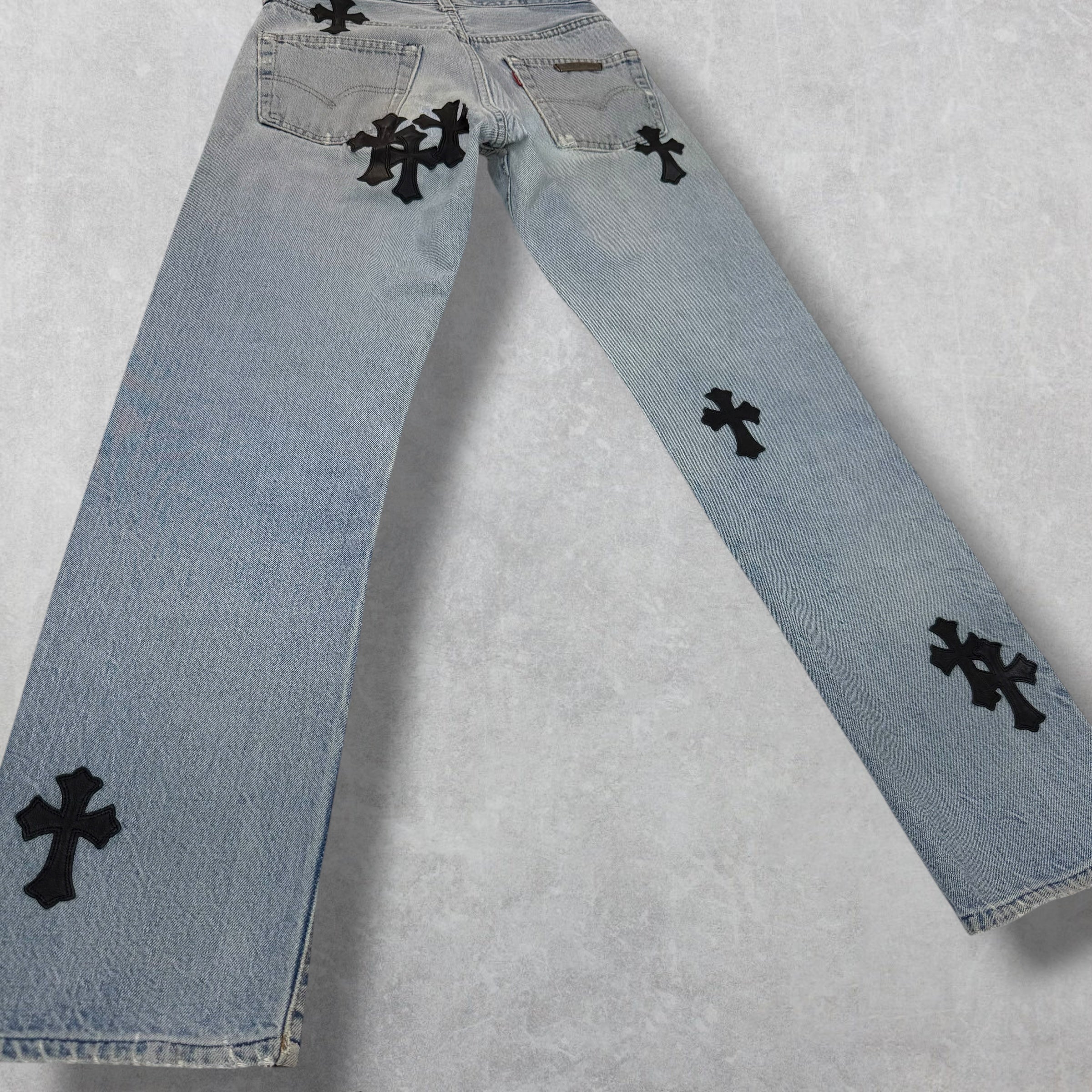 Chrome Hearts Cross Patch Levi's Light Wash Jeans 27