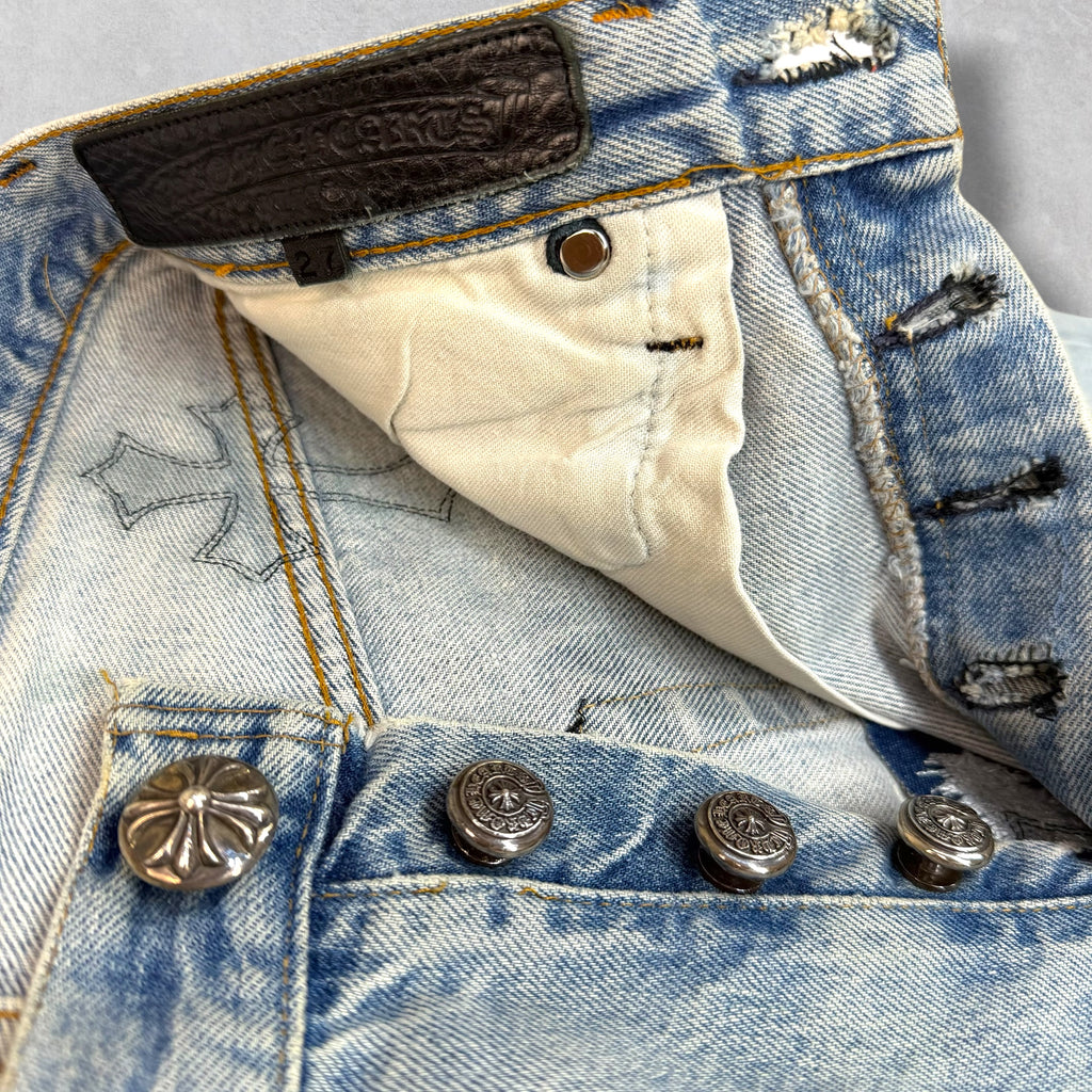 Chrome Hearts Cross Patch Levi's Light Wash Jeans 27