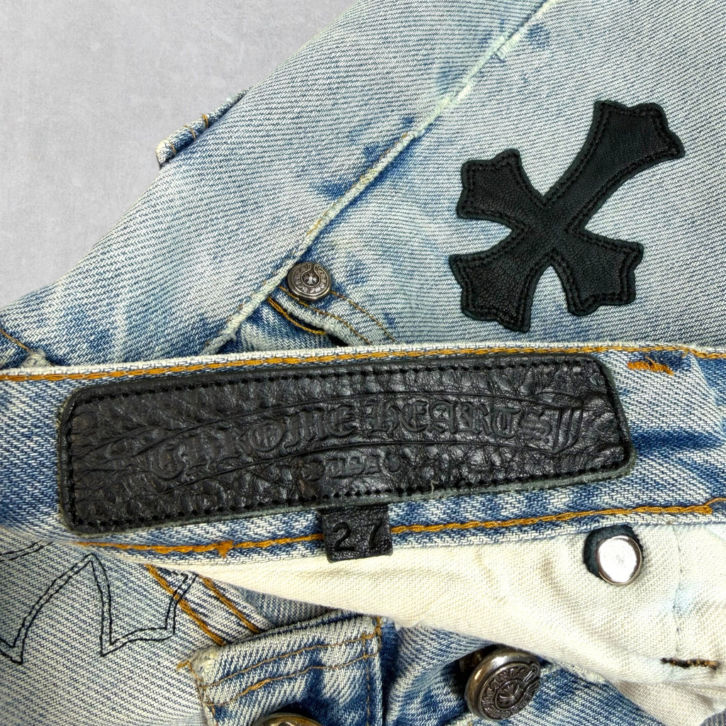 Chrome Hearts Cross Patch Levi's Light Wash Jeans 27