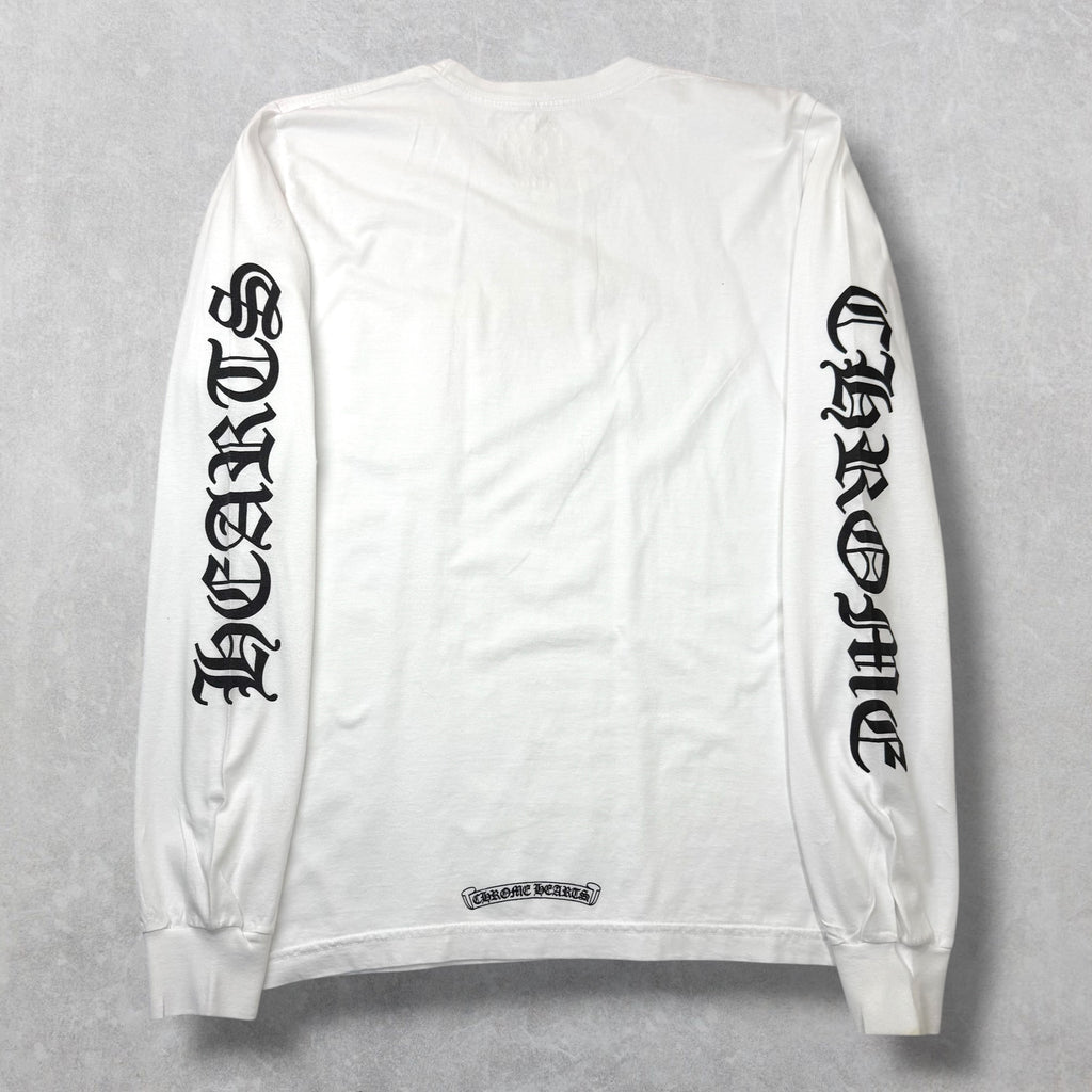 Chrome Hearts Black Neck Logo White L/S M