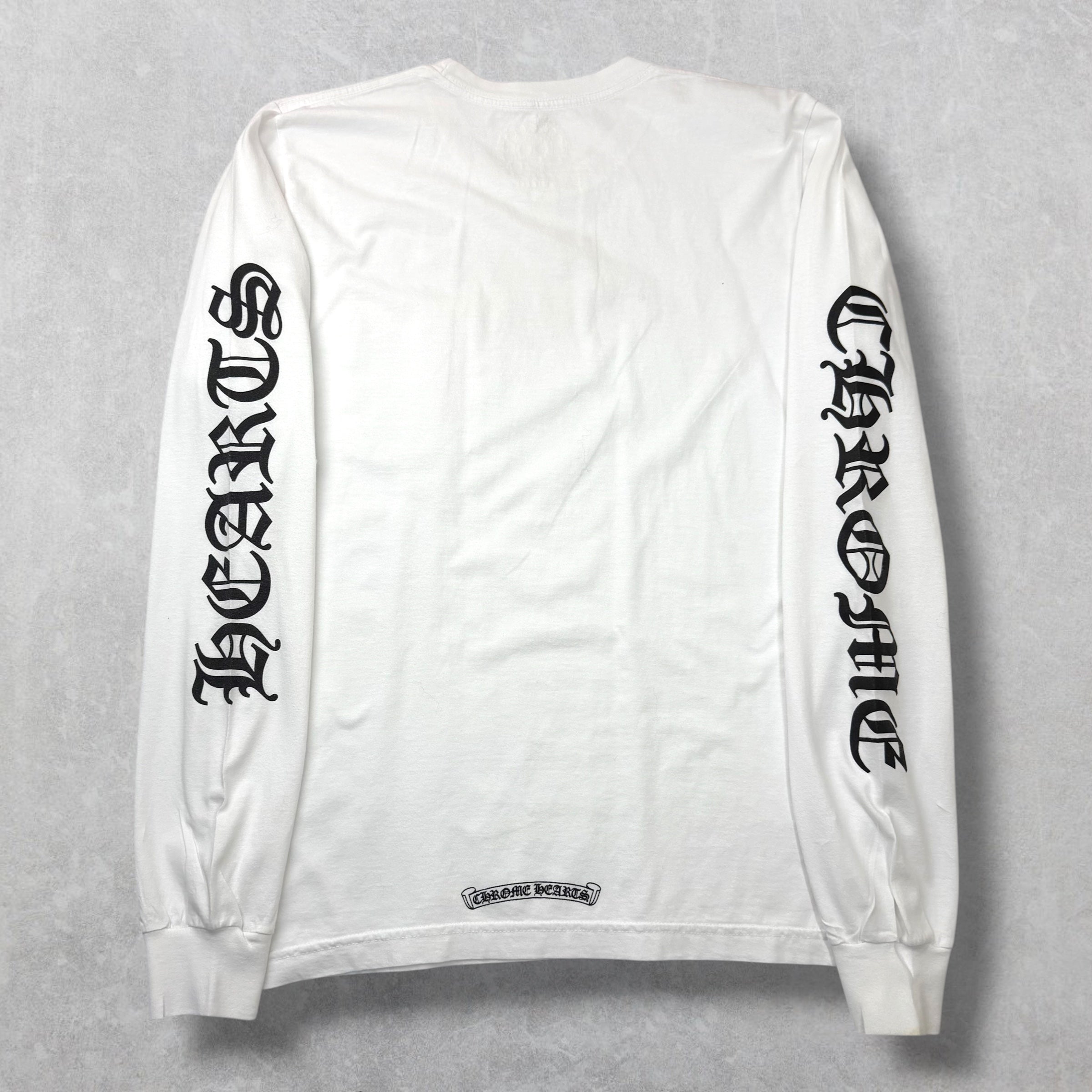 Chrome Hearts Black Neck Logo White L/S M