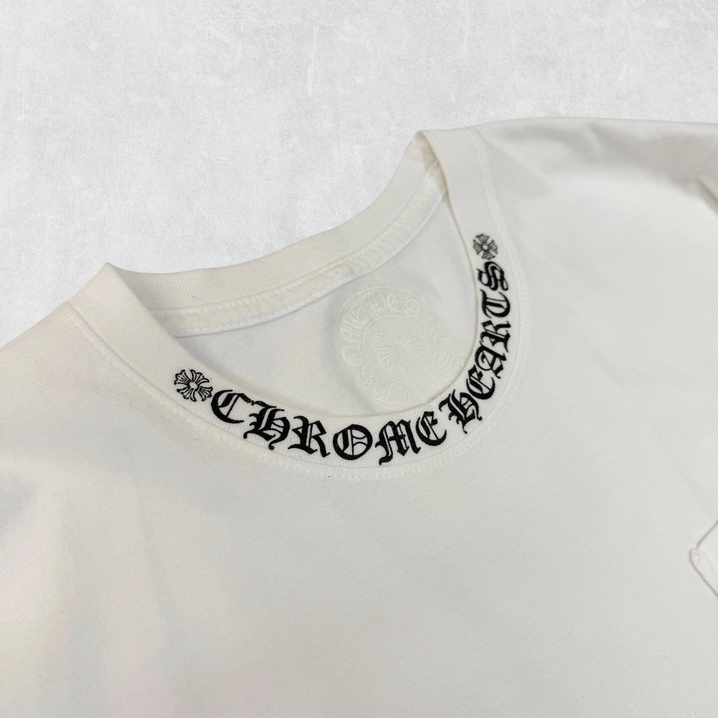 Chrome Hearts Black Neck Logo White L/S M
