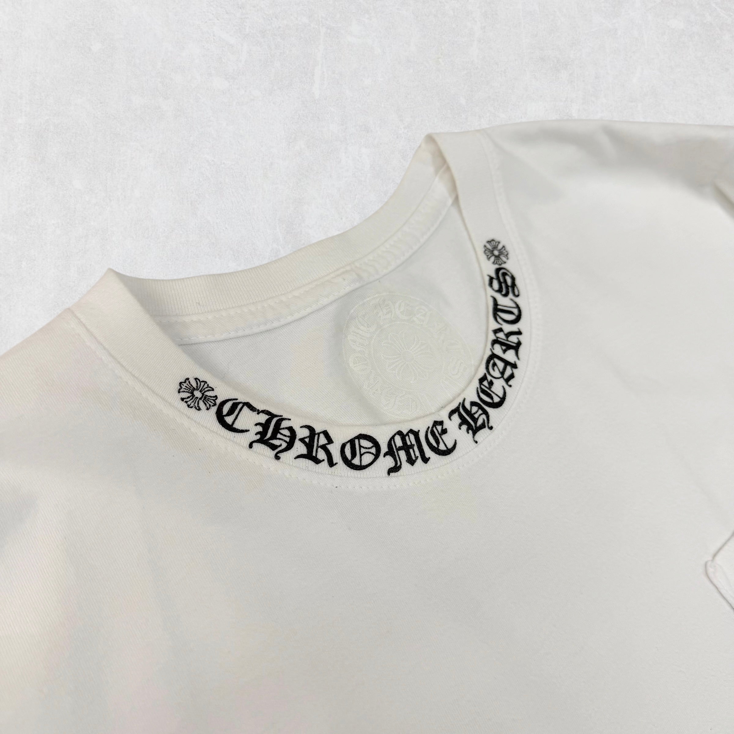 Chrome Hearts Black Neck Logo White L/S M
