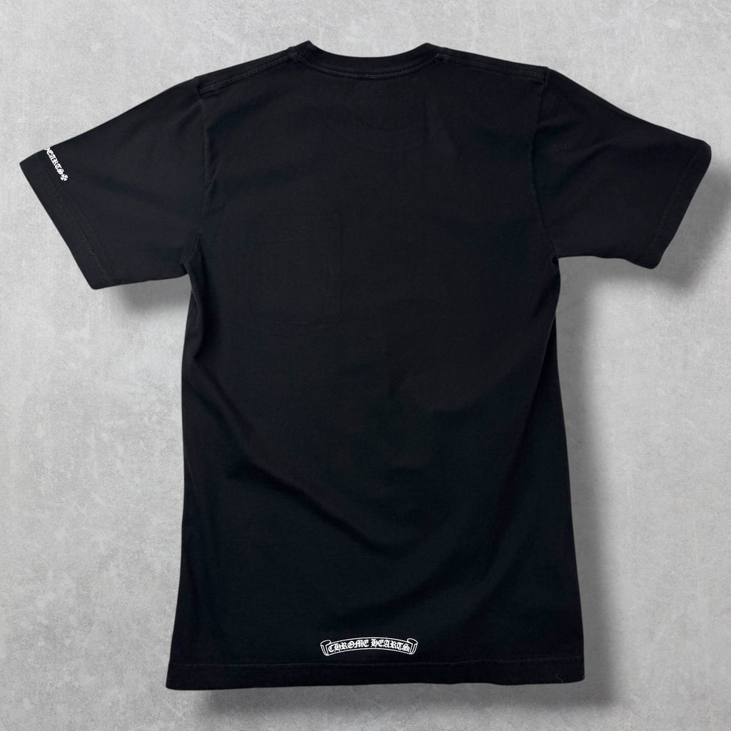 Chrome Hearts White Neck Logo Black Tee S