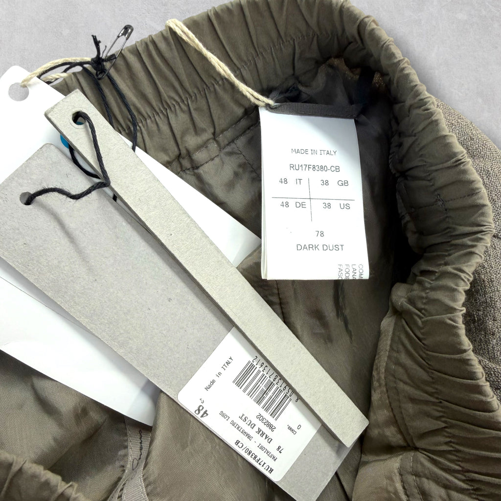 Rick Owens Dark Dust Drawstring Long Pants 48 (M)
