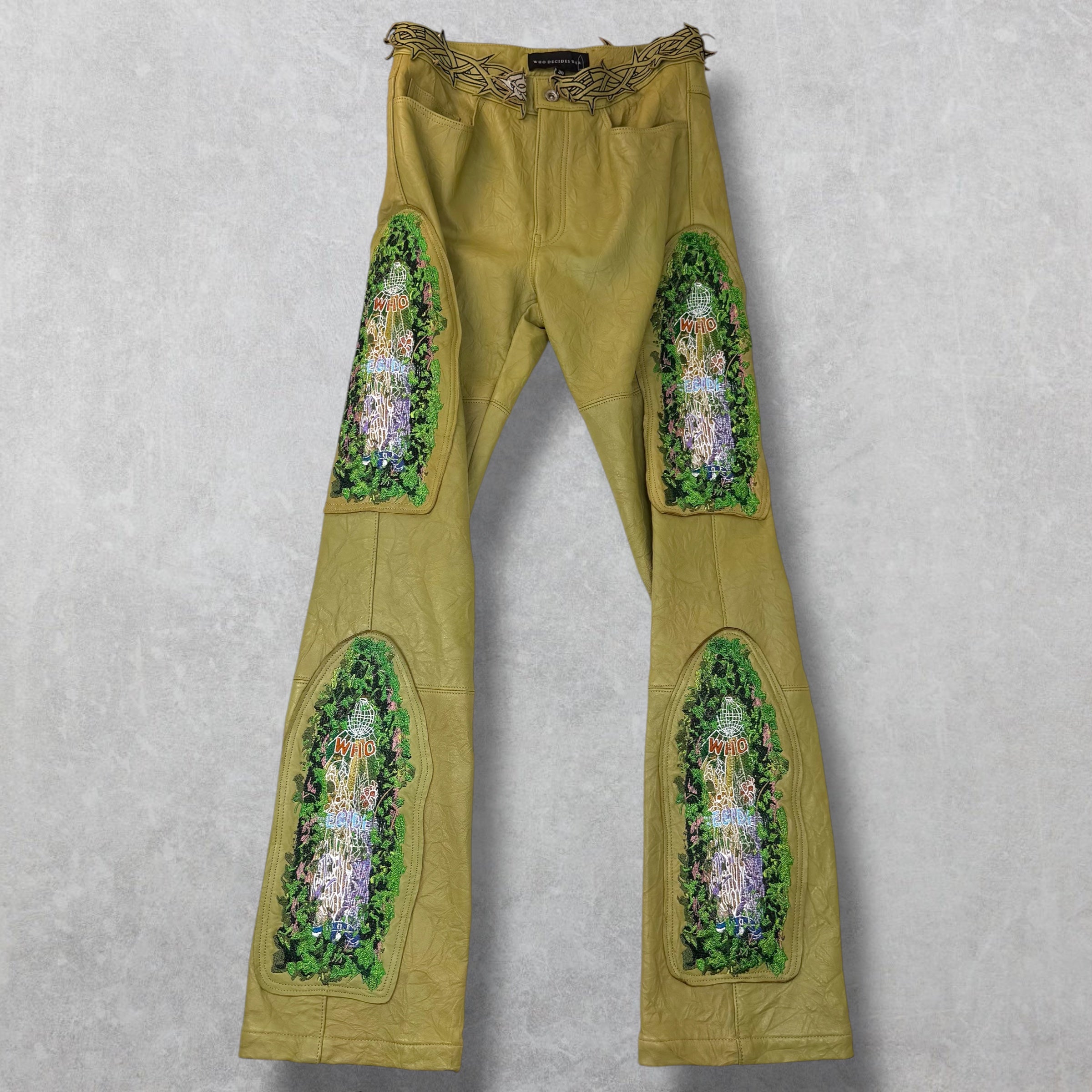Who Decides War Garden Glass Leather Pants 30