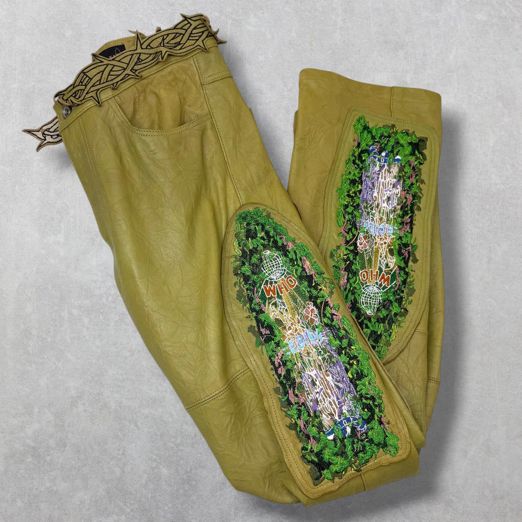 Who Decides War Garden Glass Leather Pants 30