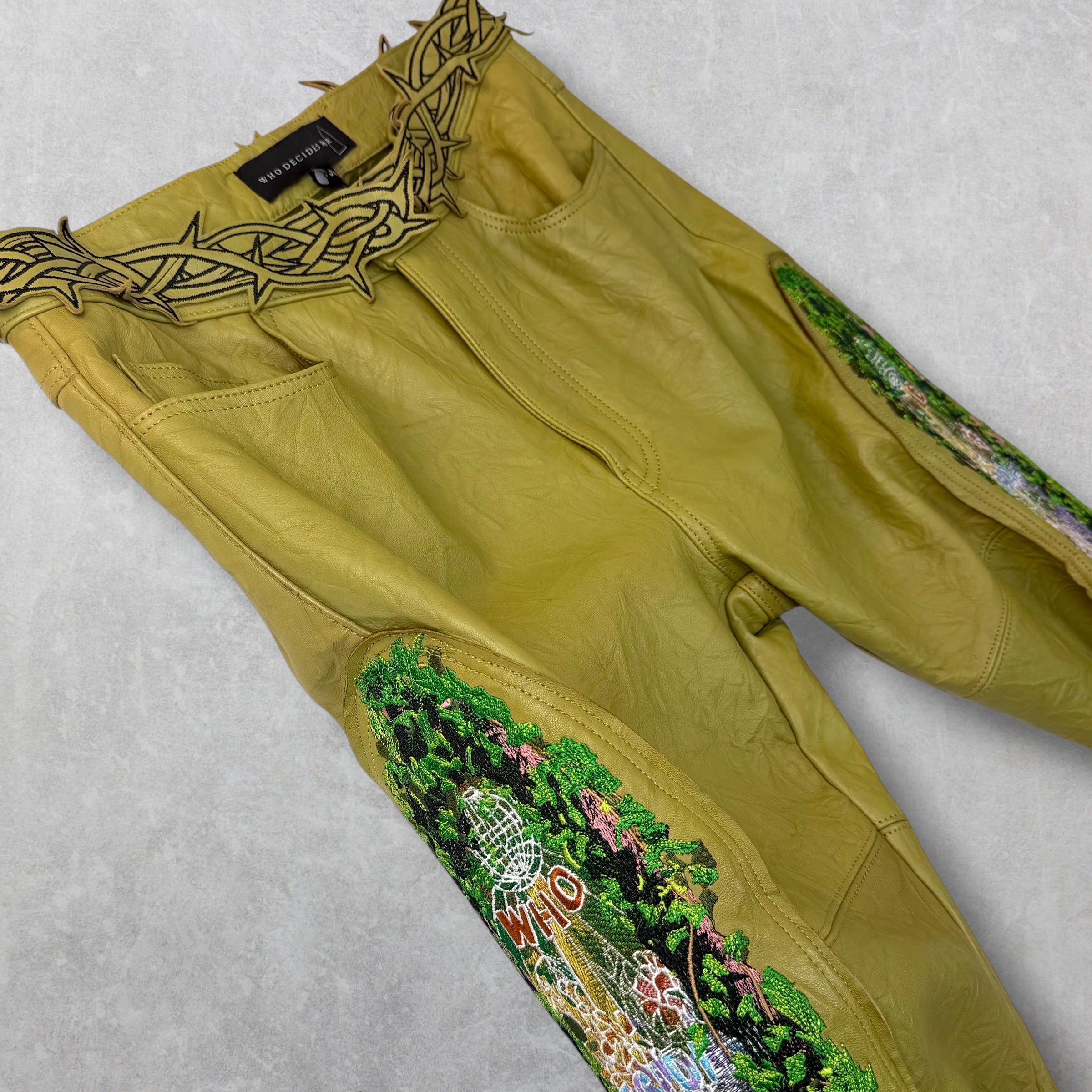 Who Decides War Garden Glass Leather Pants 30
