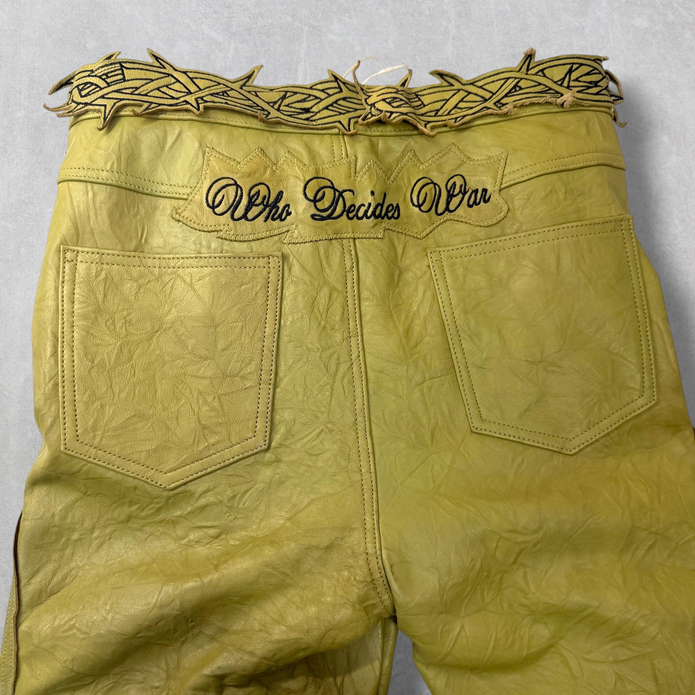 Who Decides War Garden Glass Leather Pants 30
