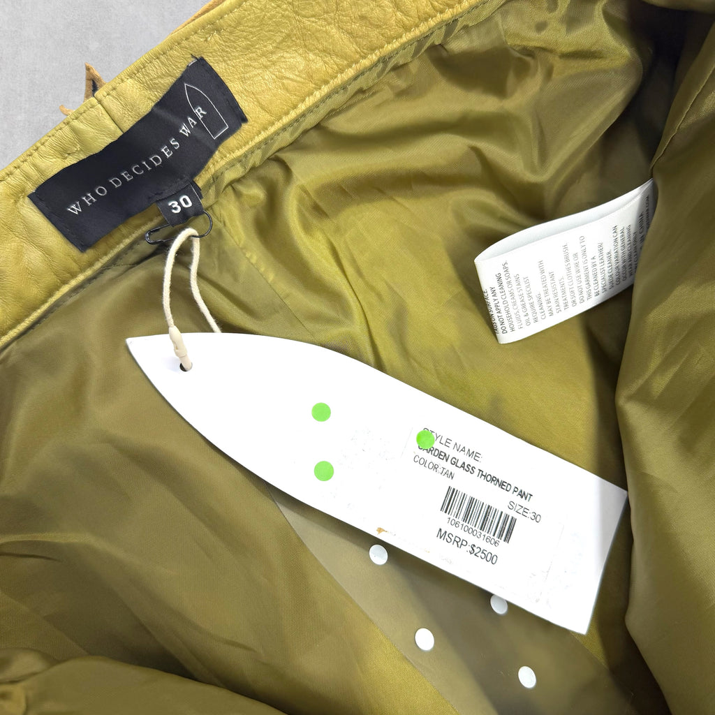 Who Decides War Garden Glass Leather Pants 30