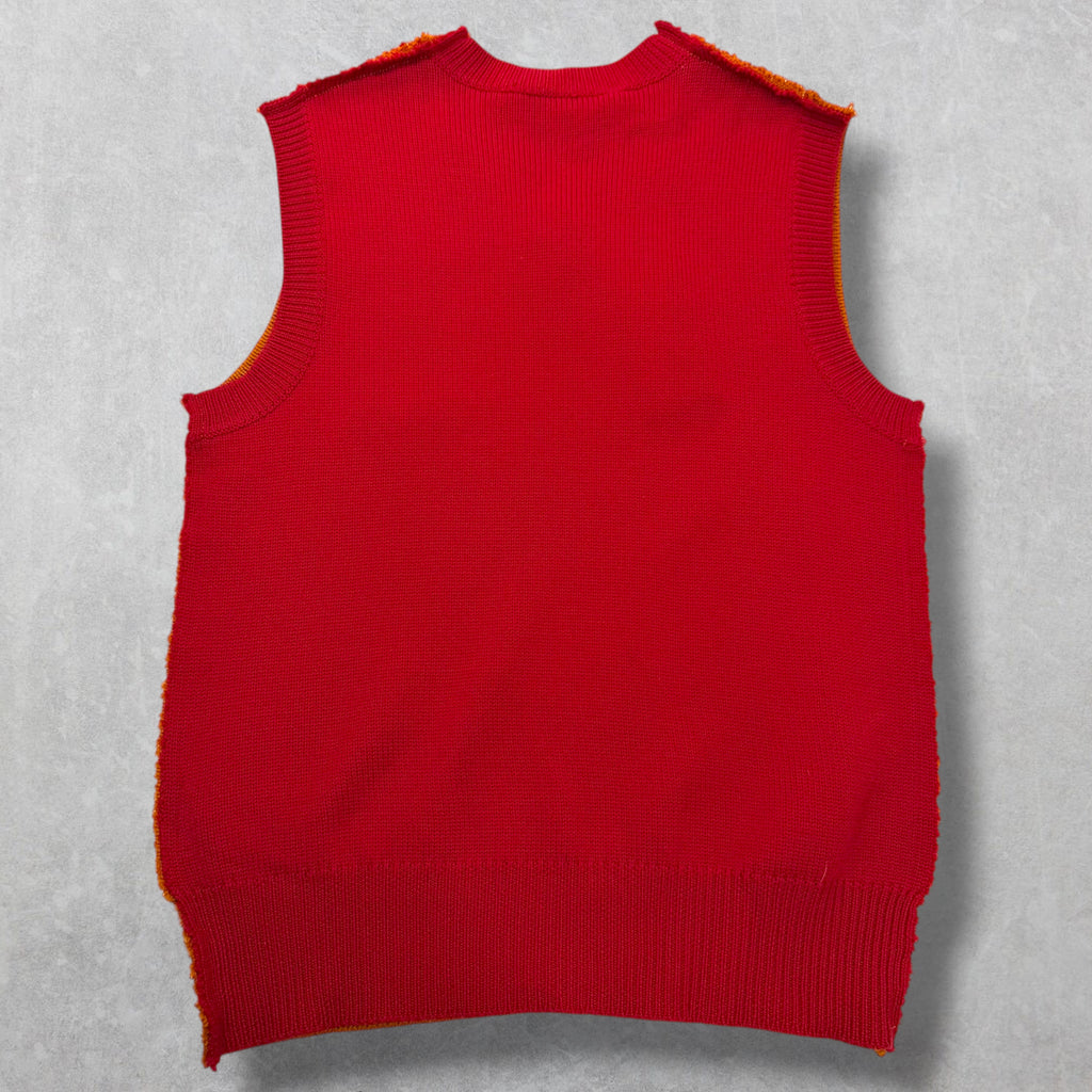Marni Half & Half Virgin Wool V Neck Vest M