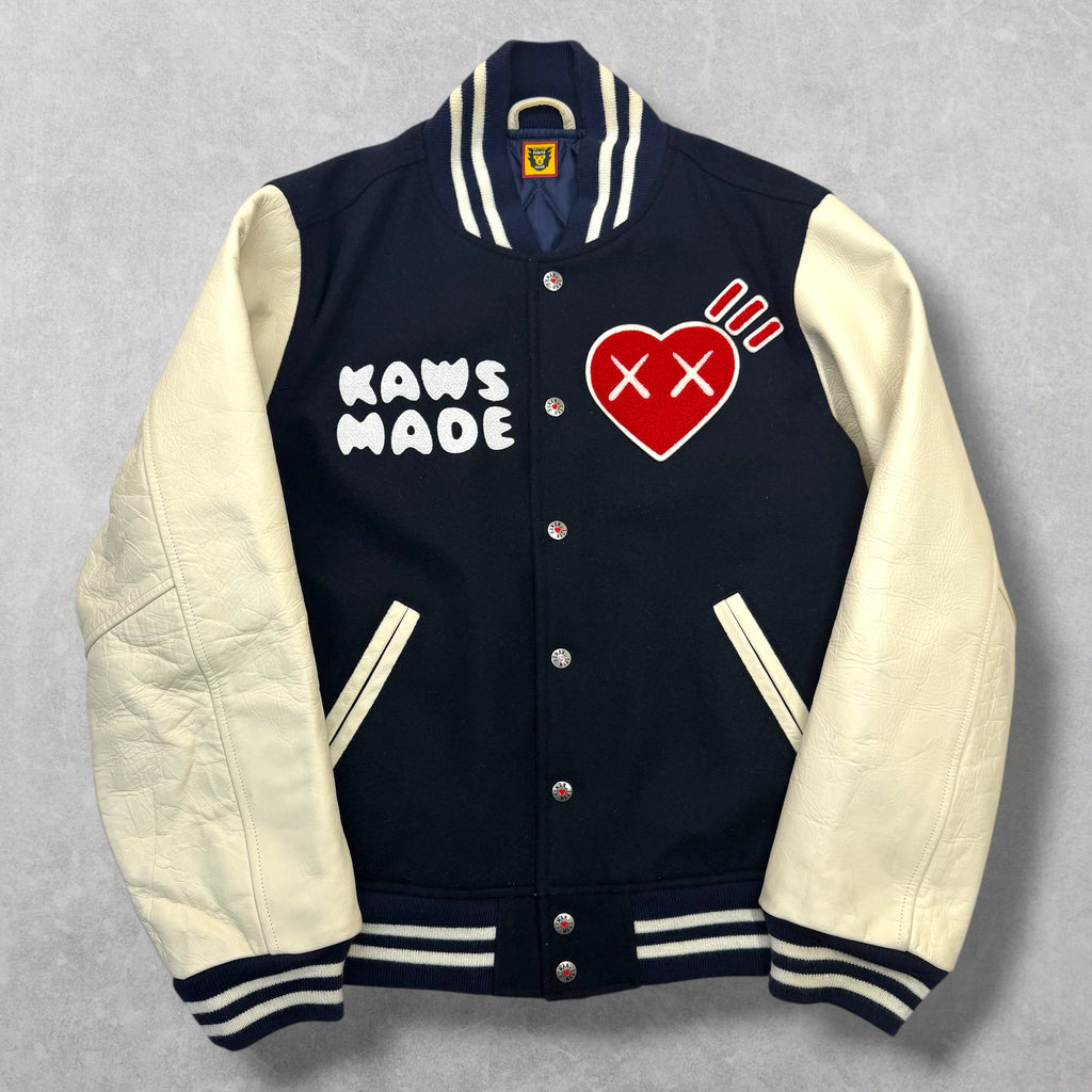 Human Made x Kaws Navy Varsity Jacket M