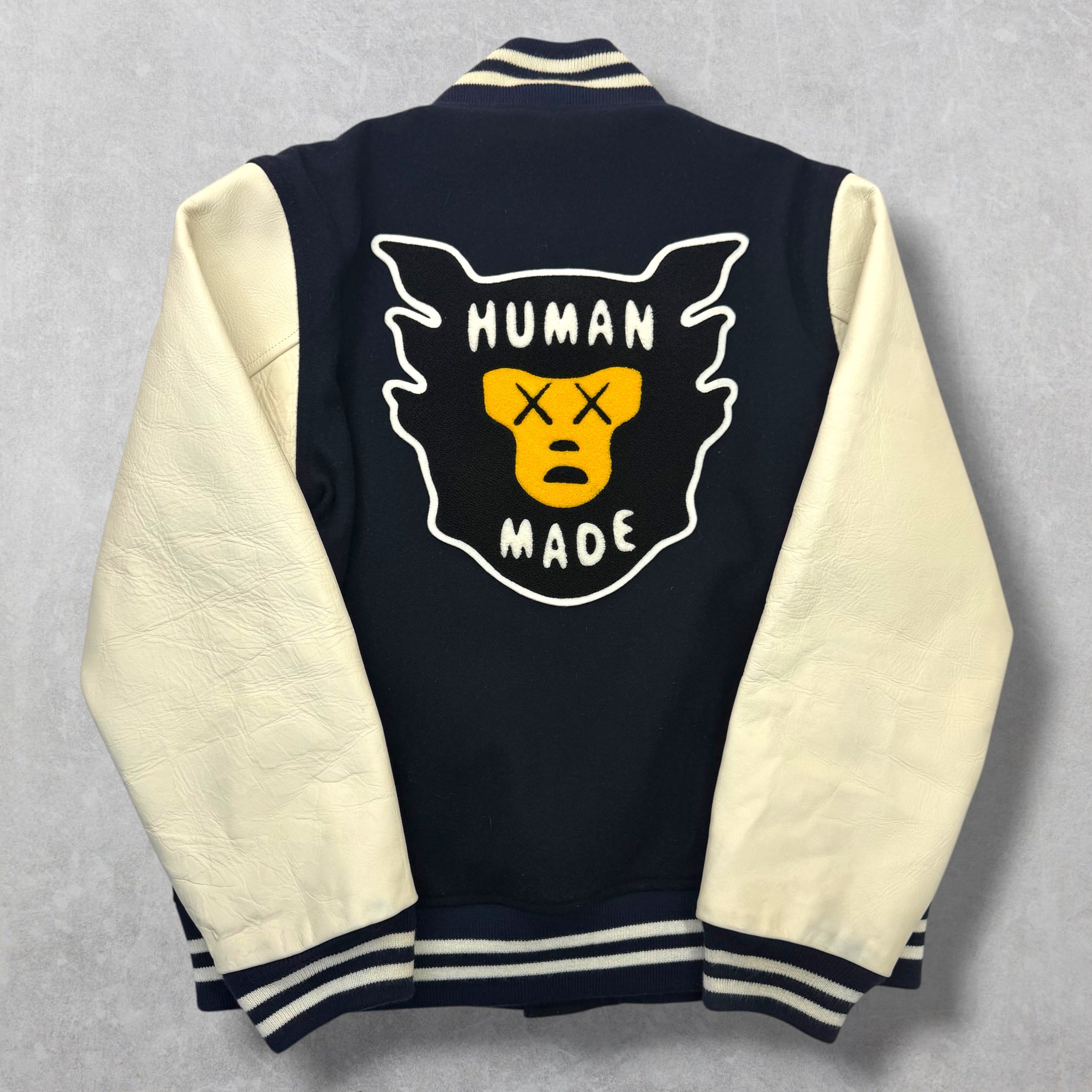 Human Made x Kaws Navy Varsity Jacket M