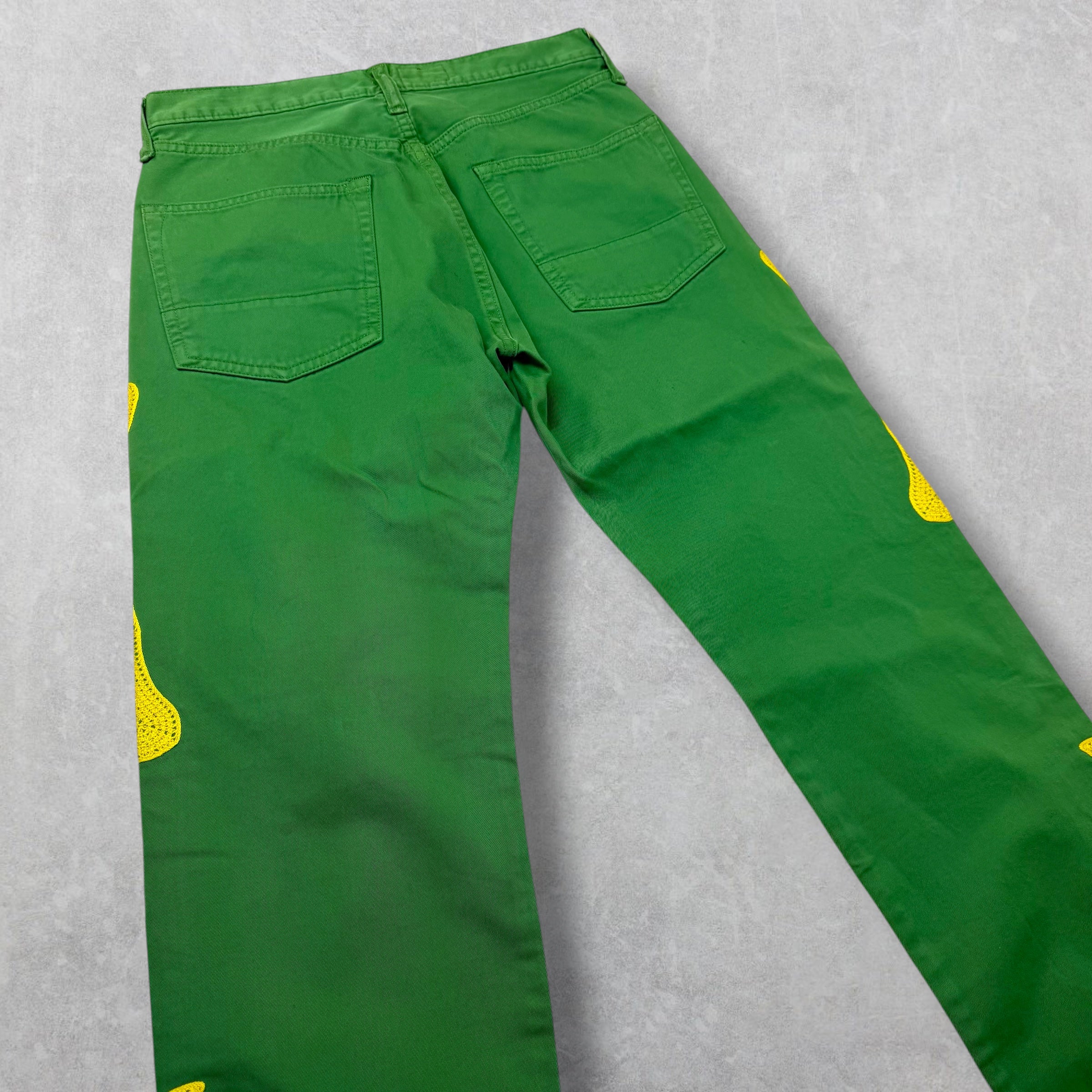 Kapital Yellow Skeleton 5P Cisco Green Pants 32