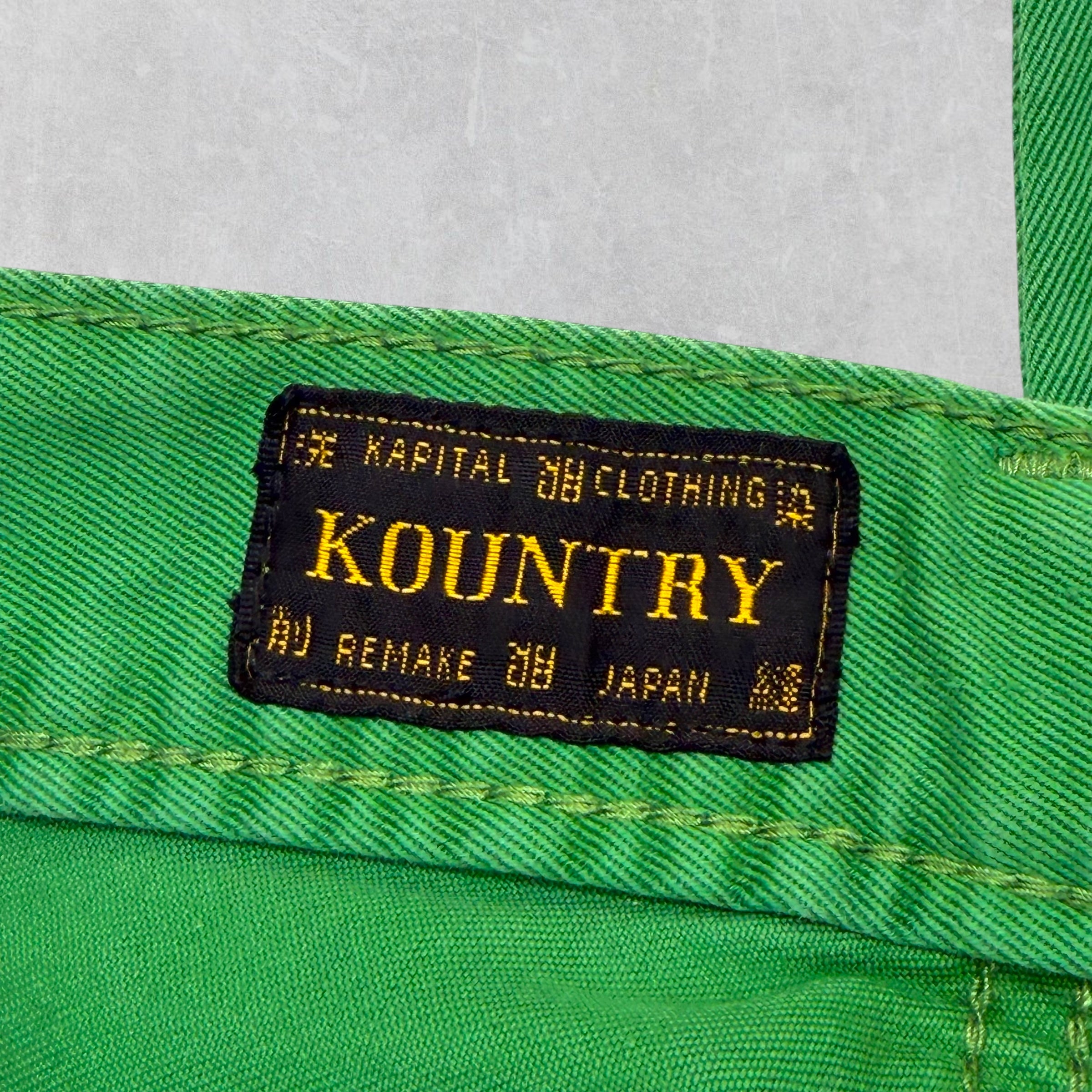 Kapital Yellow Skeleton 5P Cisco Green Pants 32