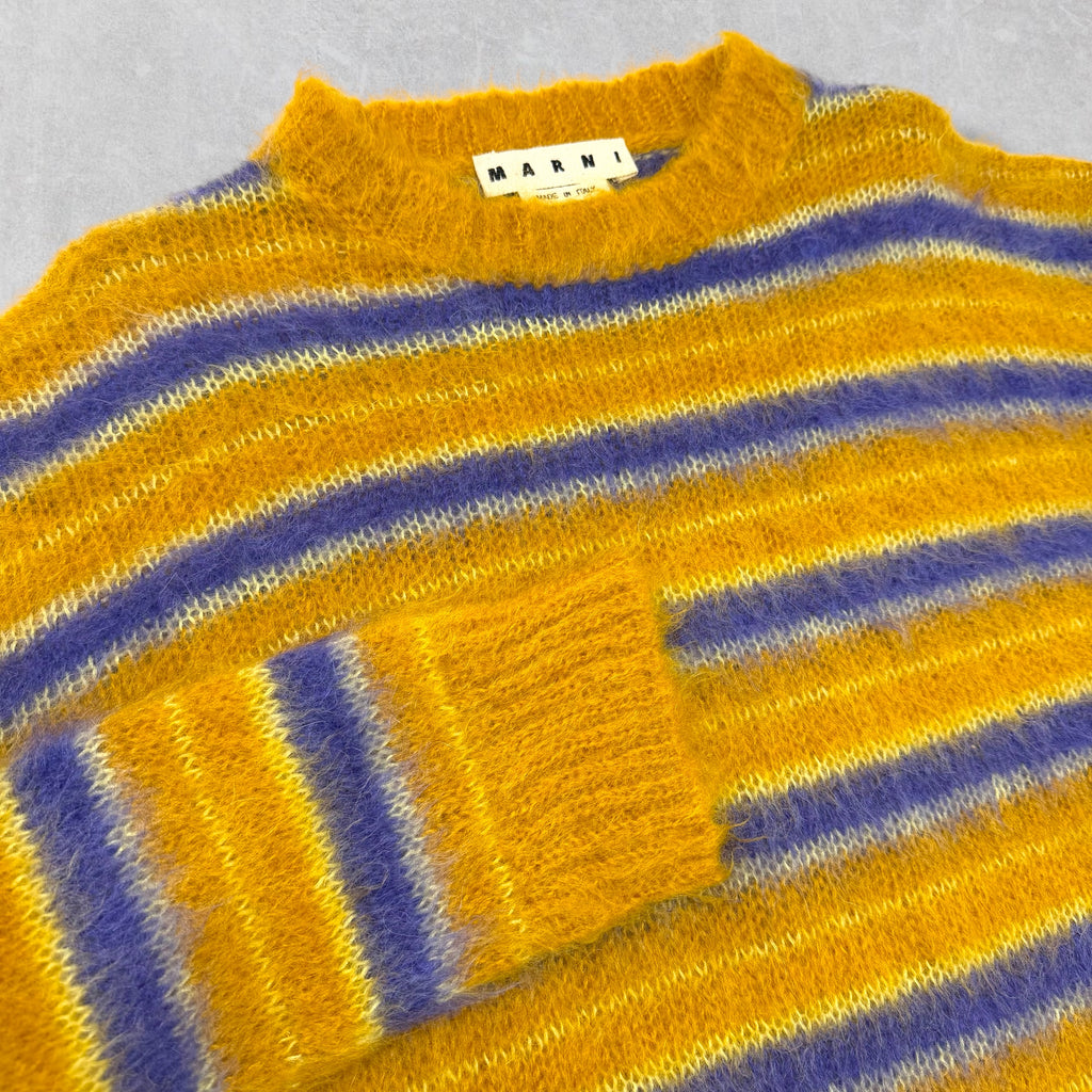Marni Striped Mohair Fuzzy Wuzzy Sweater 50 (L)