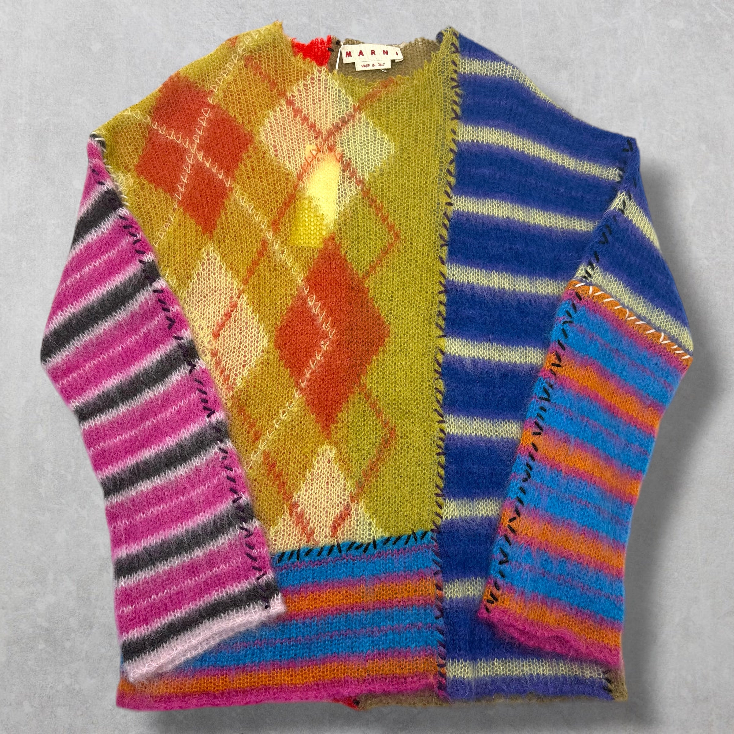 Marni Argyle Mohair-Blend Sweater 50 (L)