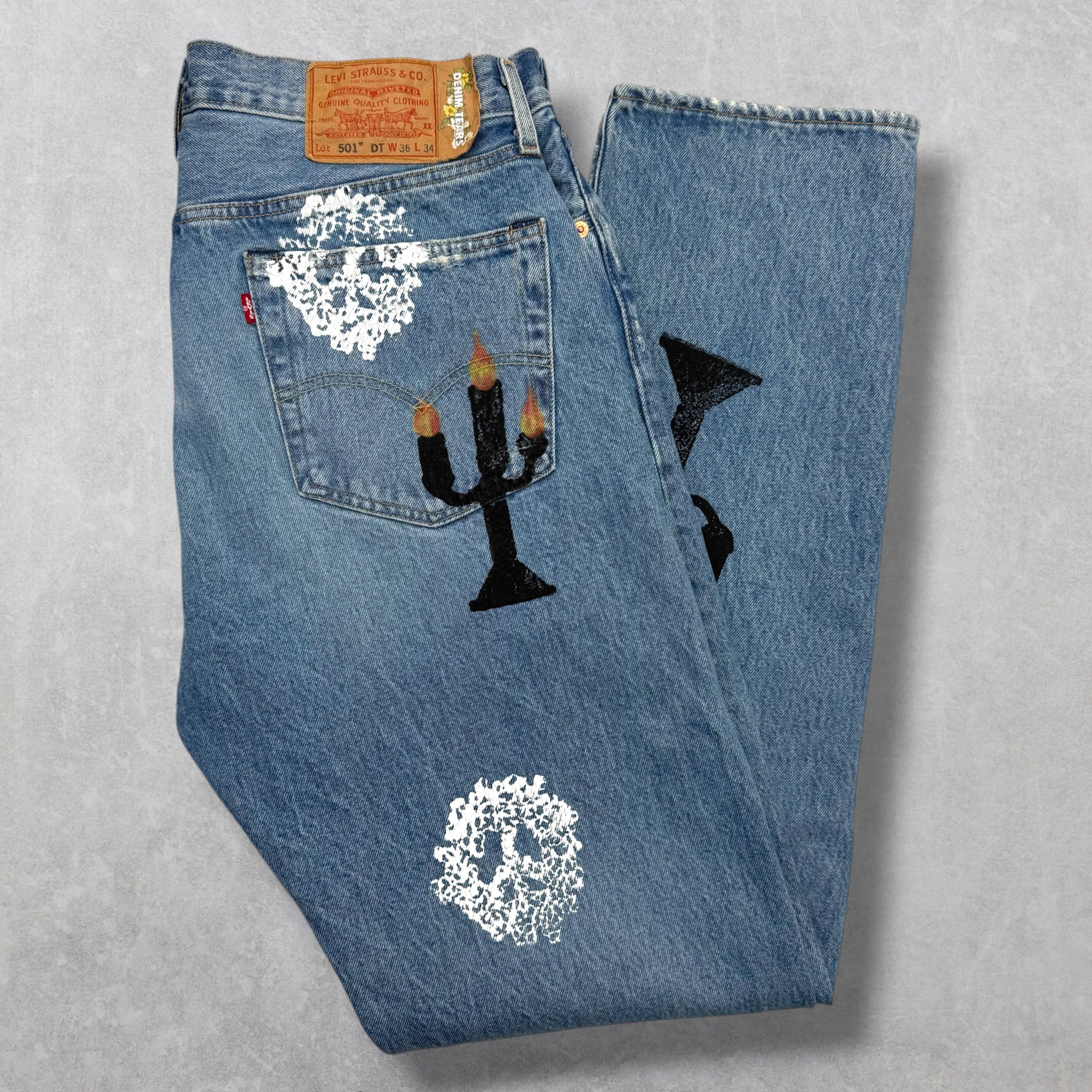 Denim Tears x Virgil Abloh Printed Jeans 36 x 34